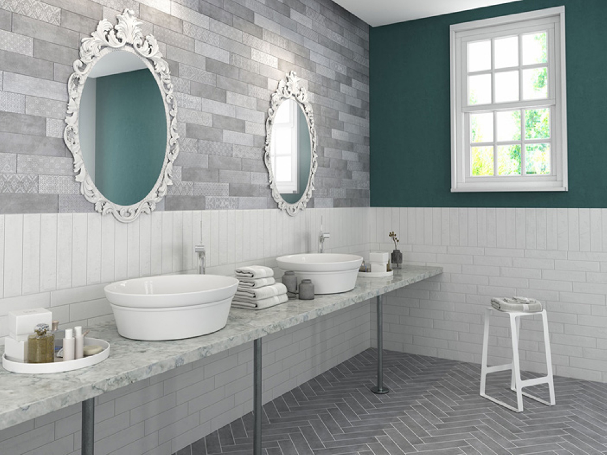 Изображение товара Настенная плитка Gaya fores Bricktrend REV. DECO BRICKTREND WHITE 8.2x33.2см цвет white