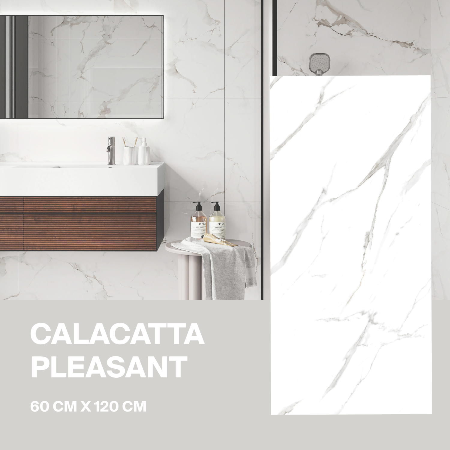 Изображение товара Керамогранит Ceradim Calacatta 60x120 см белый полированный глянцевый