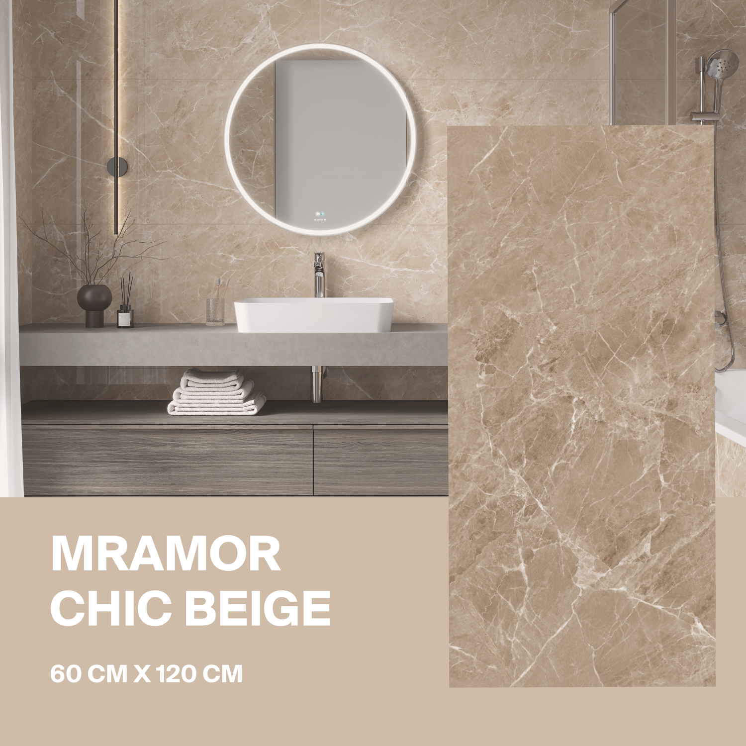 Изображение товара Керамогранит Ceradim Mramor х9999304607 60x120см цвет бежевый