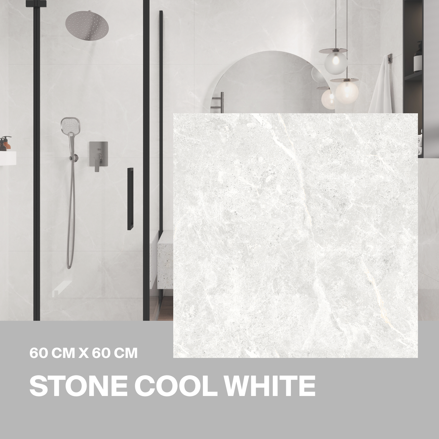 Изображение товара Керамогранит Ceradim Stone 60x60см белый полированный мраморный эффект