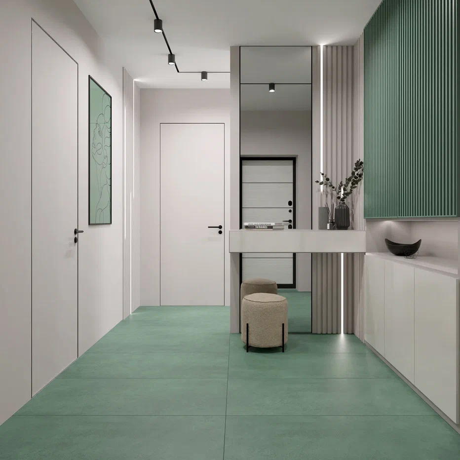 Изображение товара Керамогранит Гранитея Артбетон G007R60 60x60 см зеленый рельефный внутренний и наружный фасад