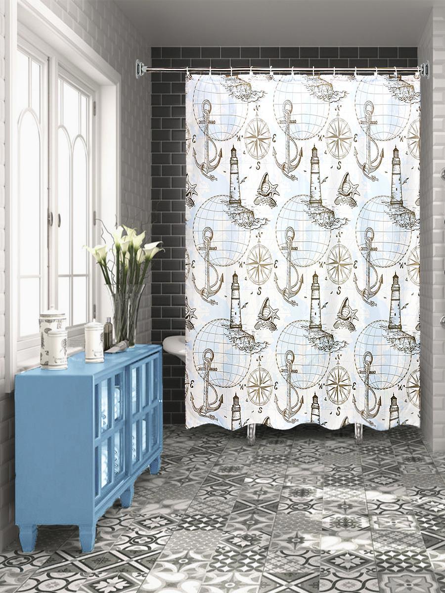 Изображение товара Шторка для ванной комнаты Bath Plus Navigation 4 CH16100-0, 180x180 см