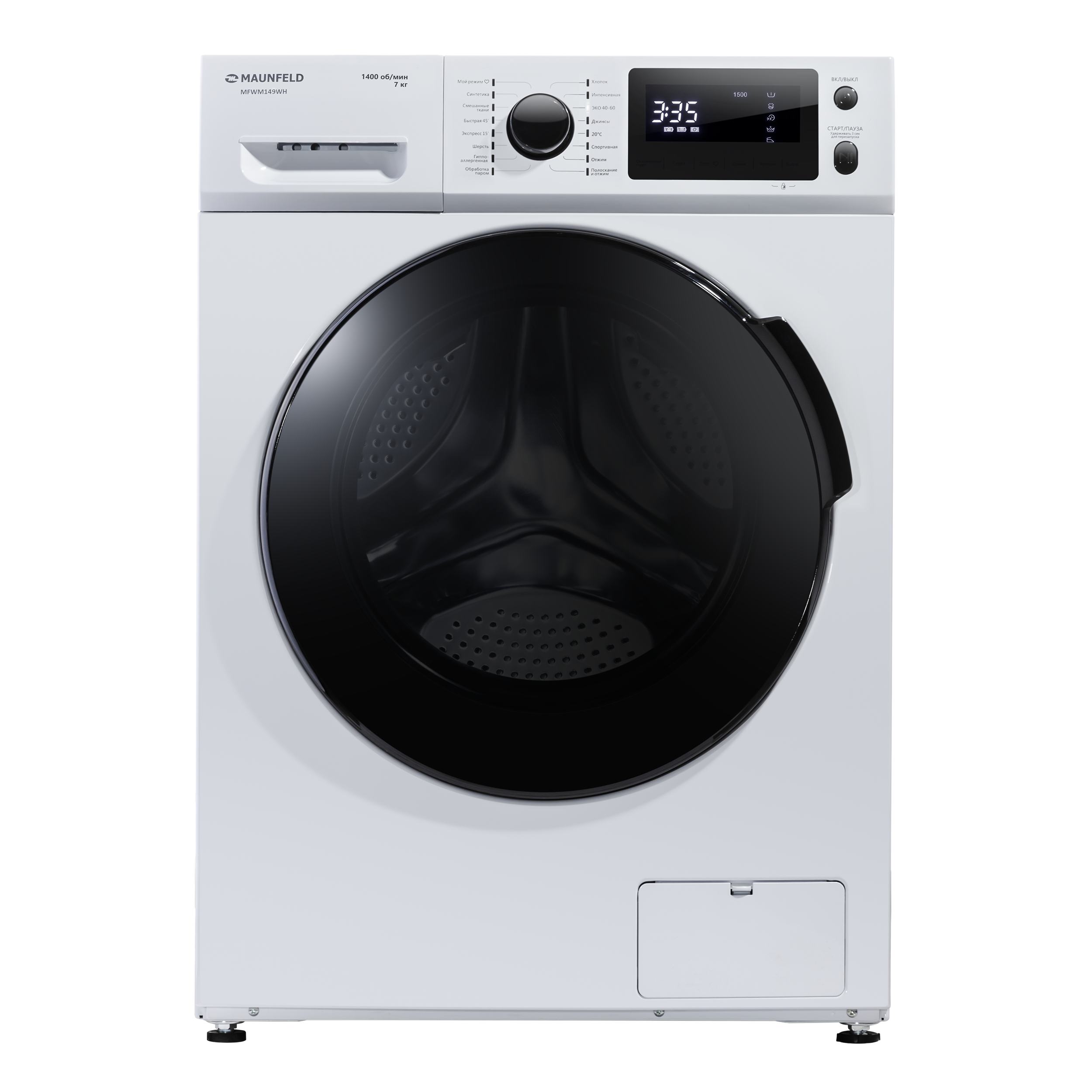 Изображение товара Стиральная машина Maunfeld MFWM149WH с паром и высокой энергоэффективностью