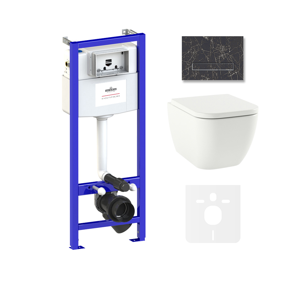 Изображение товара Комплект инсталляции с унитазом Lavinia Boho One Rimless с клавишей из кварца