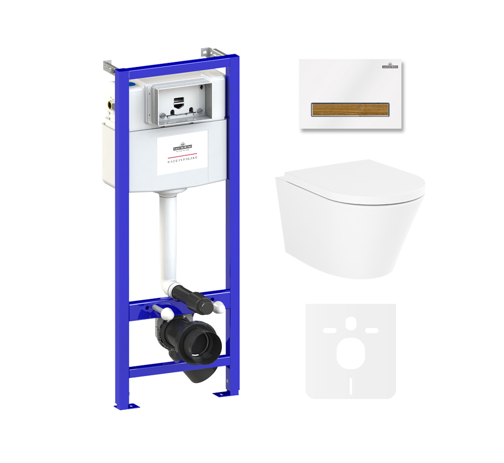 Изображение товара Комплект инсталляции с унитазом Lavinia Boho Biore Compacto Rimless 75110142 клавиша смыва