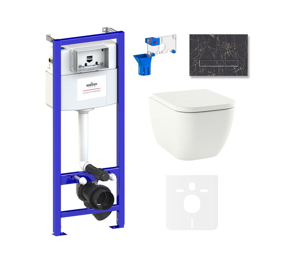 Изображение товара Комплект инсталляции с унитазом Lavinia Boho One Rimless 75110133 с крышкой из кварца