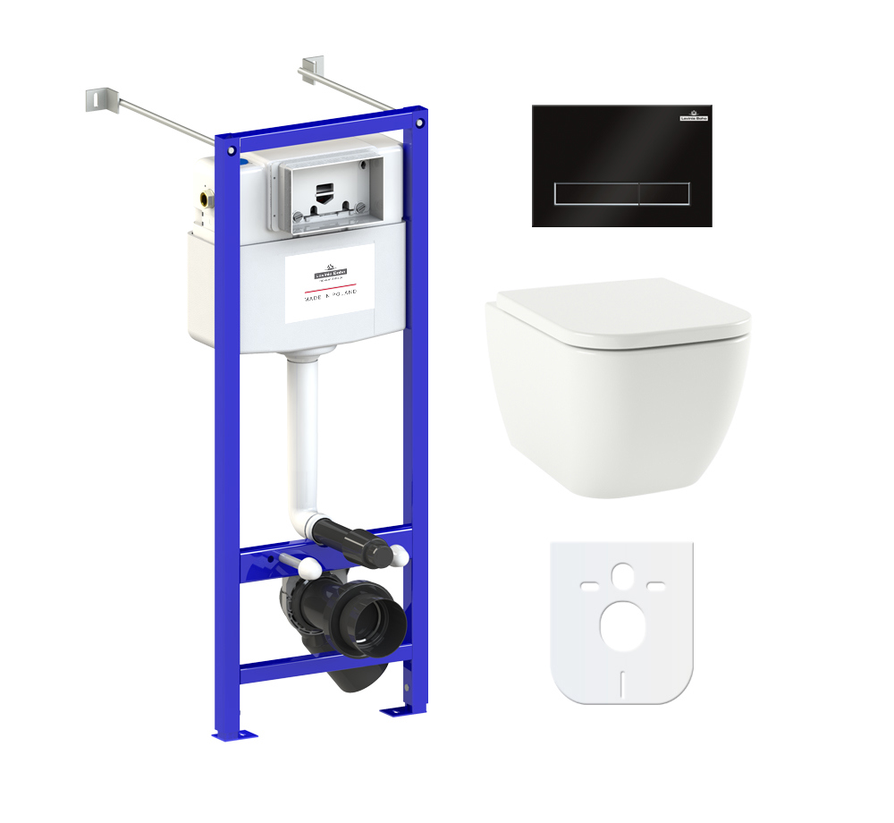 Изображение товара Комплект инсталляции с унитазом Lavinia Boho One Compacto 3302102С, скрытая система, керамика, серт
