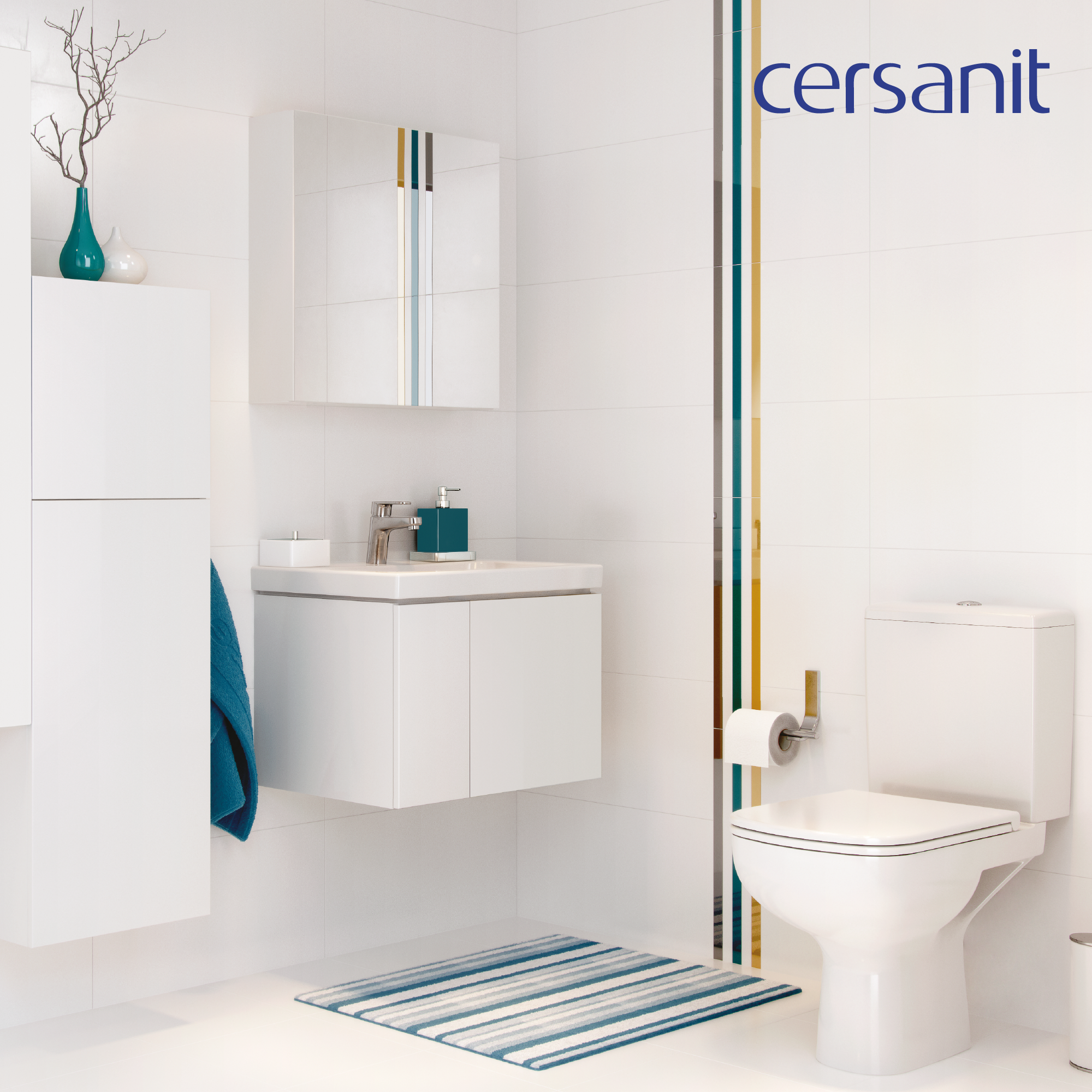 Изображение товара Унитаз напольный Cersanit Colour Clean On безободковый с быстросъемным сиденьем