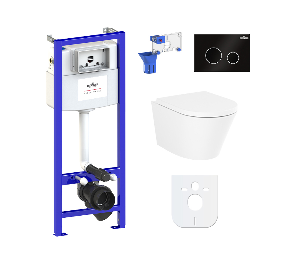 Изображение товара Комплект инсталляции и унитаз Lavinia Boho Biore Rimless  мальчик с силиконовым механизмом