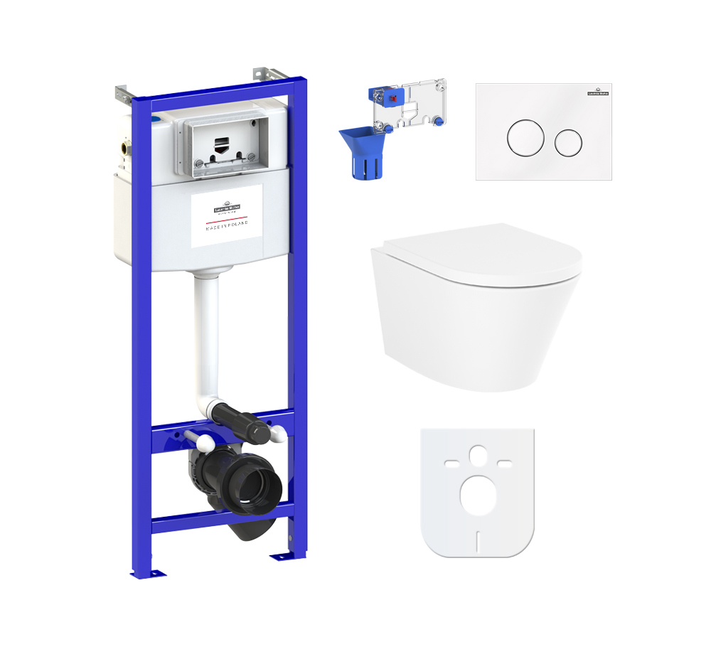 Изображение товара Комплект инсталляции с унитазом Lavinia Boho Biore Rimless и аксессуарами Германия