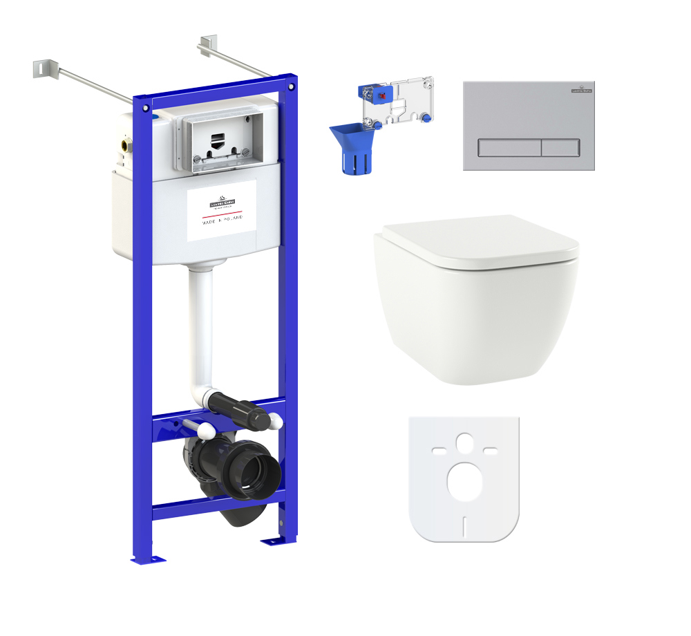 Изображение товара Комплект инсталляции с унитазом Lavinia Boho One Compacto 87050147, клавиша смыва