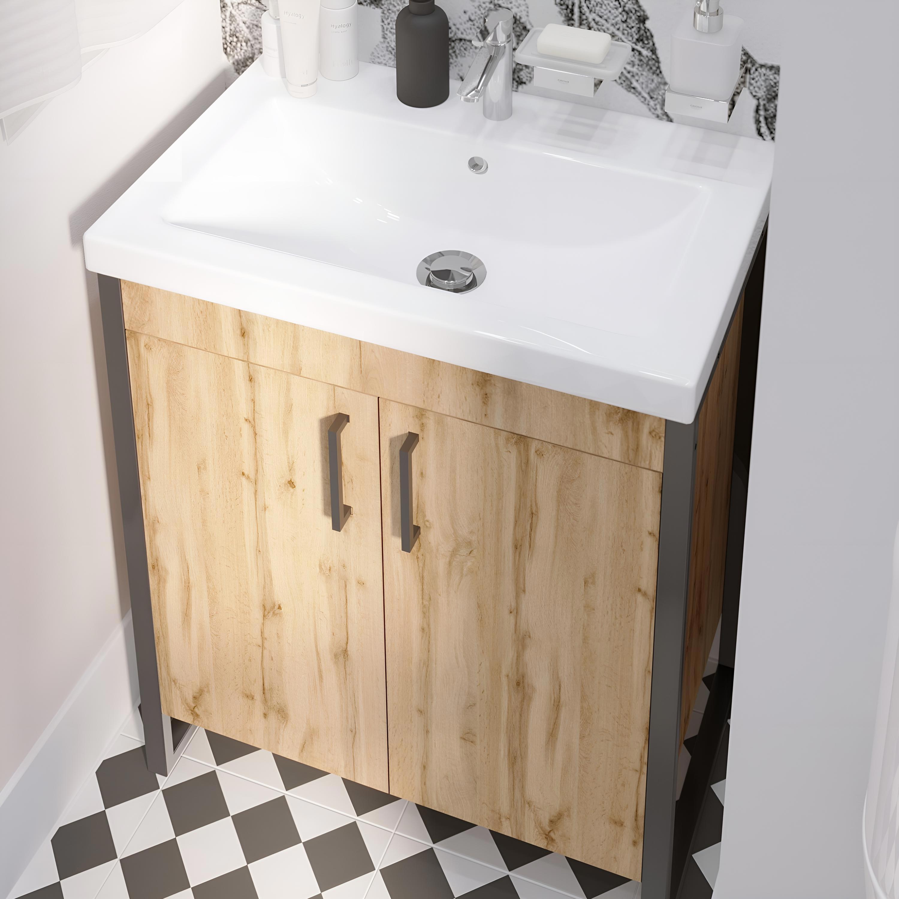 Изображение товара Тумба под раковину 1MARKA GRUNGE LOFT 70Н Дуб Вотан