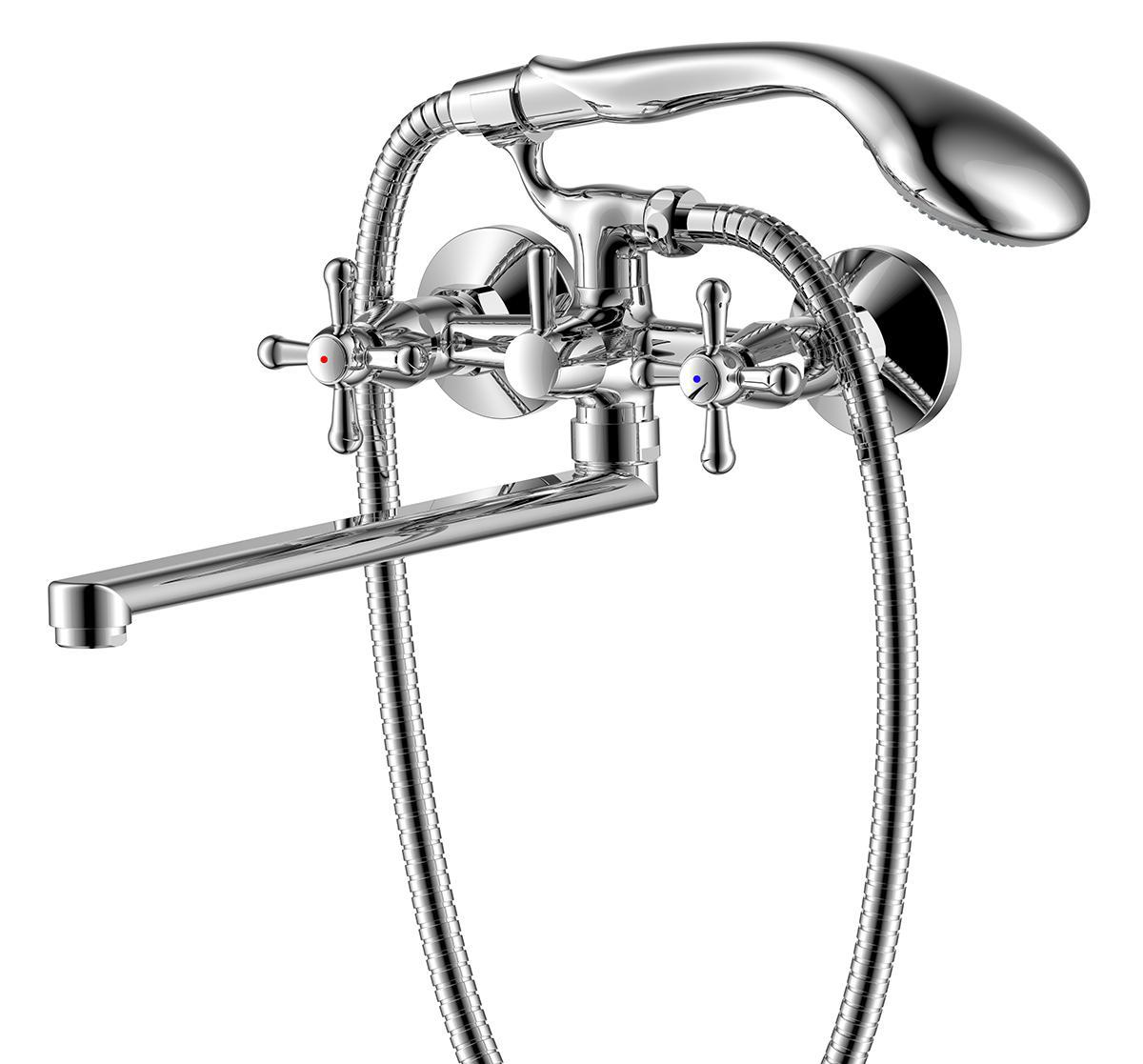 Изображение товара Смеситель для ванны Argotech DOM 212 универсальный двухвентильный цвет хром