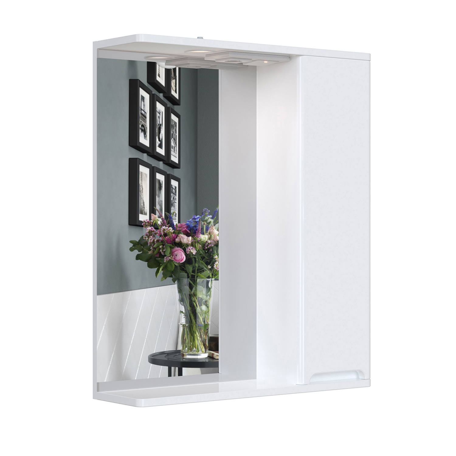 Изображение товара Зеркальный шкаф подвесной SanStar Модена 60.8см цвет белый