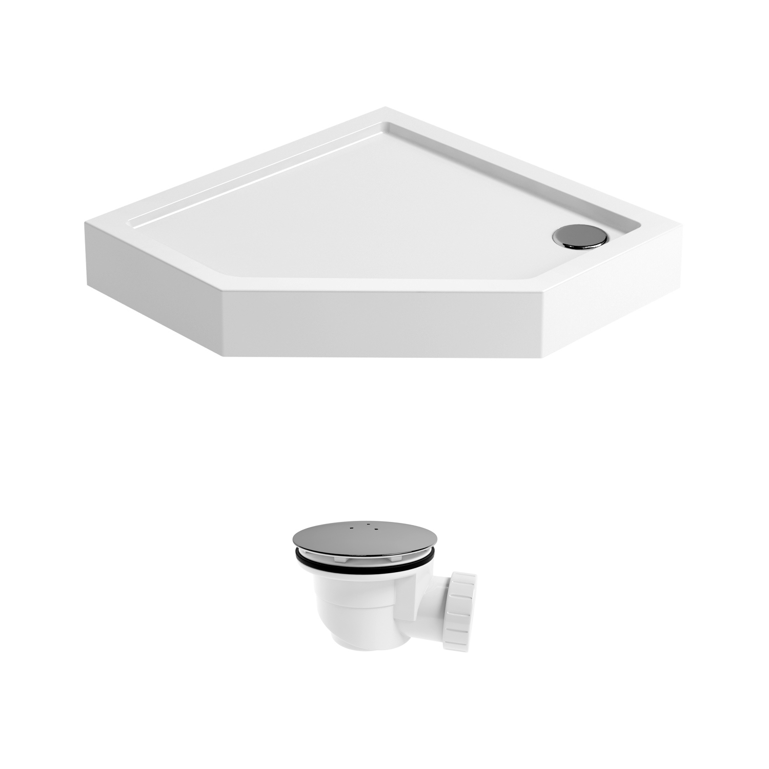 Изображение товара Душевой поддон Lavinia Boho 90x90 ассиметричный из гипоаллергенного акрила