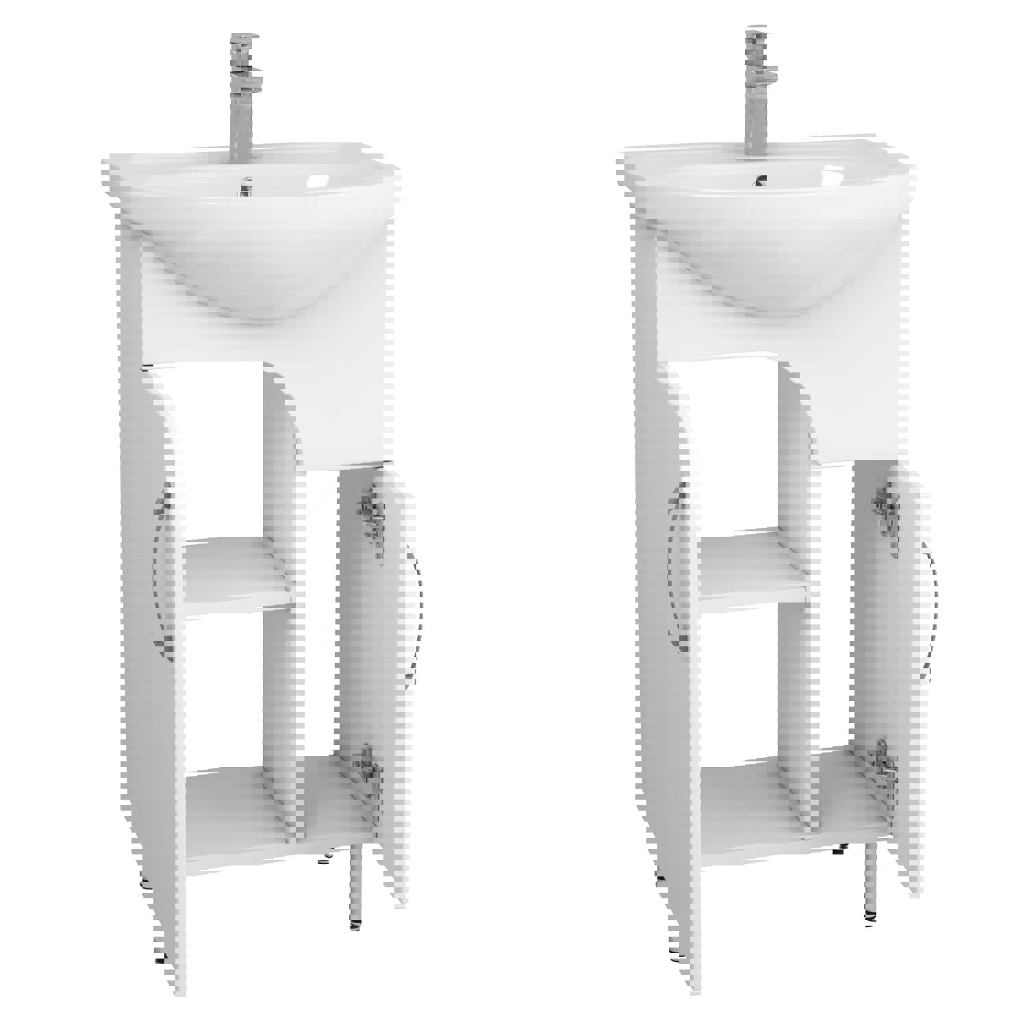 Изображение товара Тумба под раковину Uncoria Лина 55514 50см цвет белый глянец