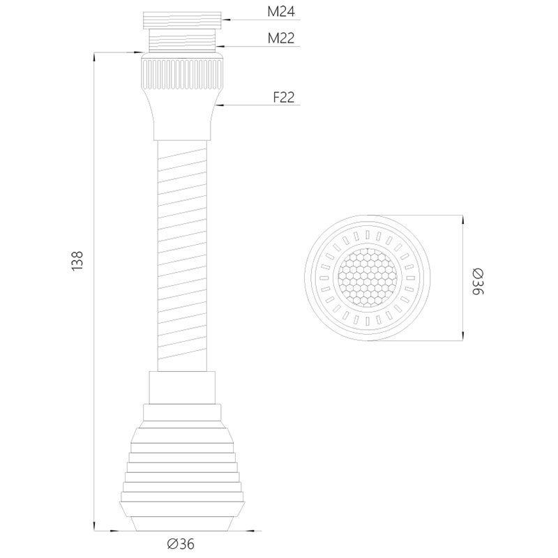 Изображение товара Аэратор Melodia Della Vita 33990 с внутренней резьбой и функцией экономии воды