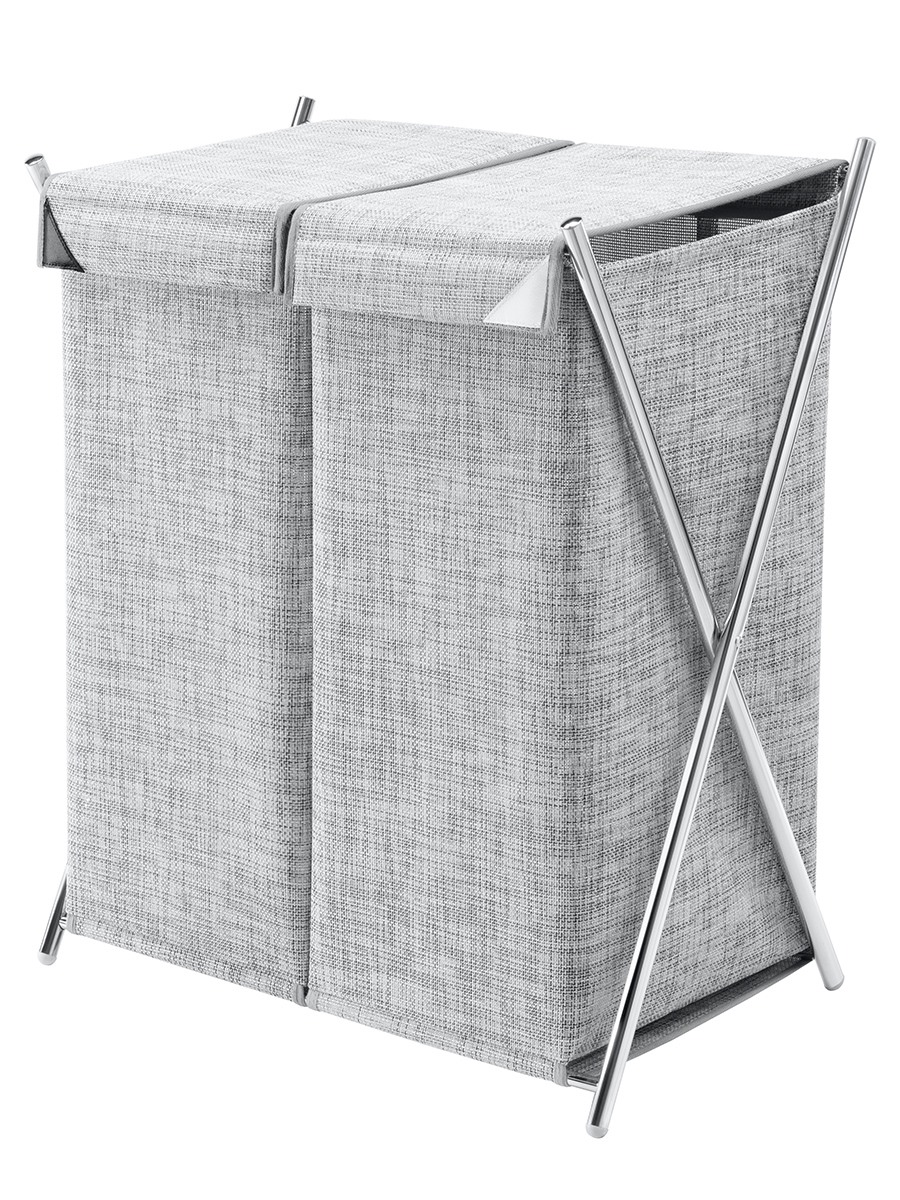 Изображение товара Корзина для белья Casy Home 00-100680 серый полиэстер 90л с крышкой