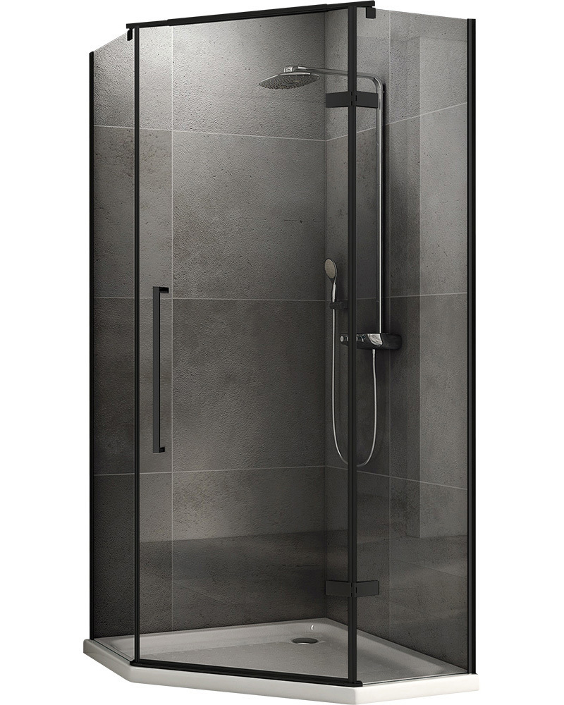 Изображение товара ABBER AG05090B Душевая ширма 90х90 см пятьугольная распашной доступ 6 мм стекло