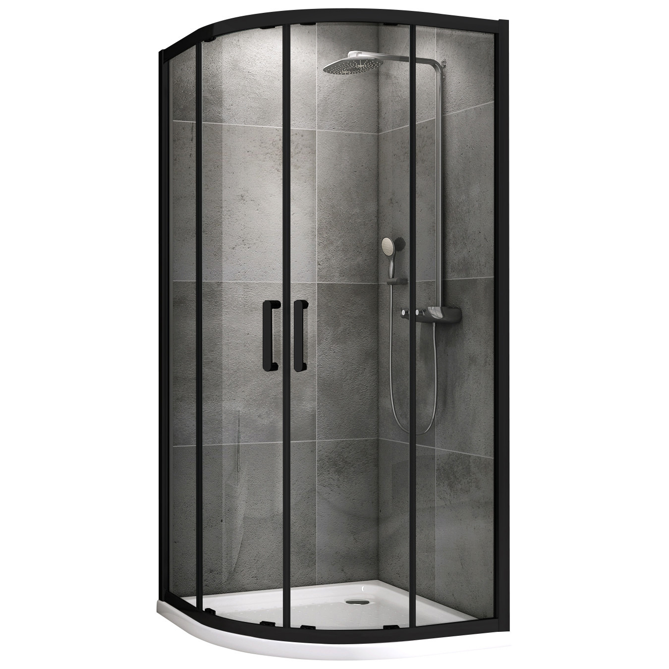 Изображение товара Душевая ширма Abber Schwarzer Diamant AG01100B 100x100 см Раздвижная стеклянная