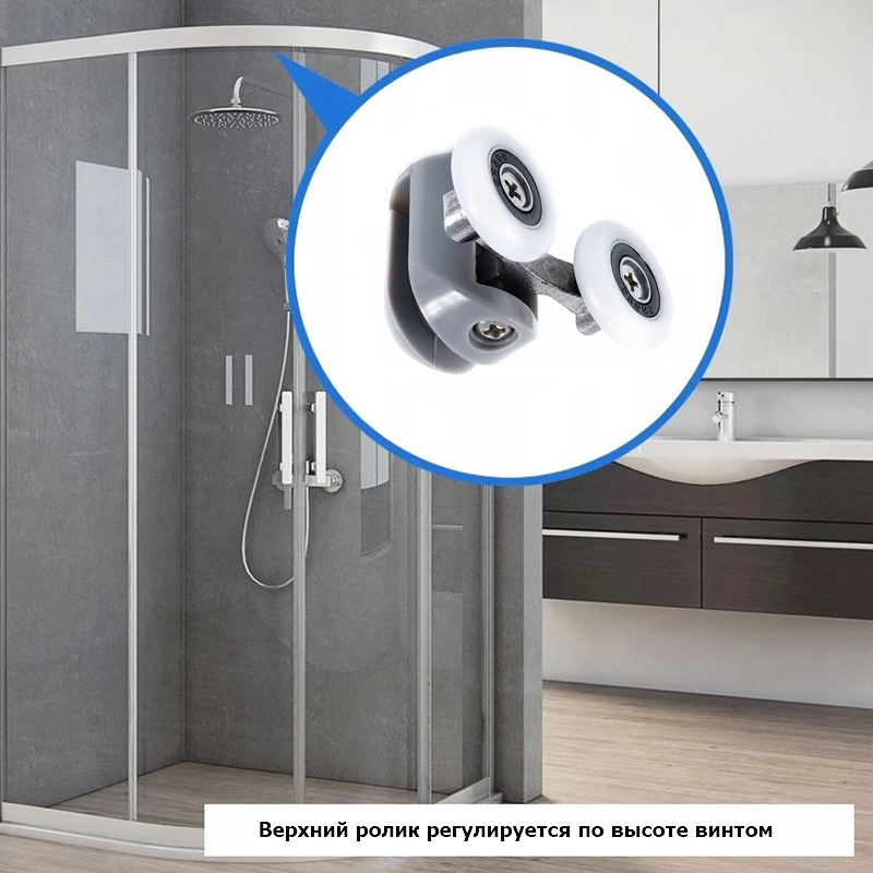 Изображение товара Комплект роликов для душевой кабины ДУШ-СЕРВИС RS1704 диаметр 19 мм 8 шт