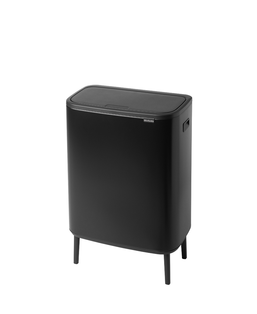 Изображение товара Мусорный бак Brabantia Bo 130625 60л черный с системой Soft-Touch и съемными ведрами