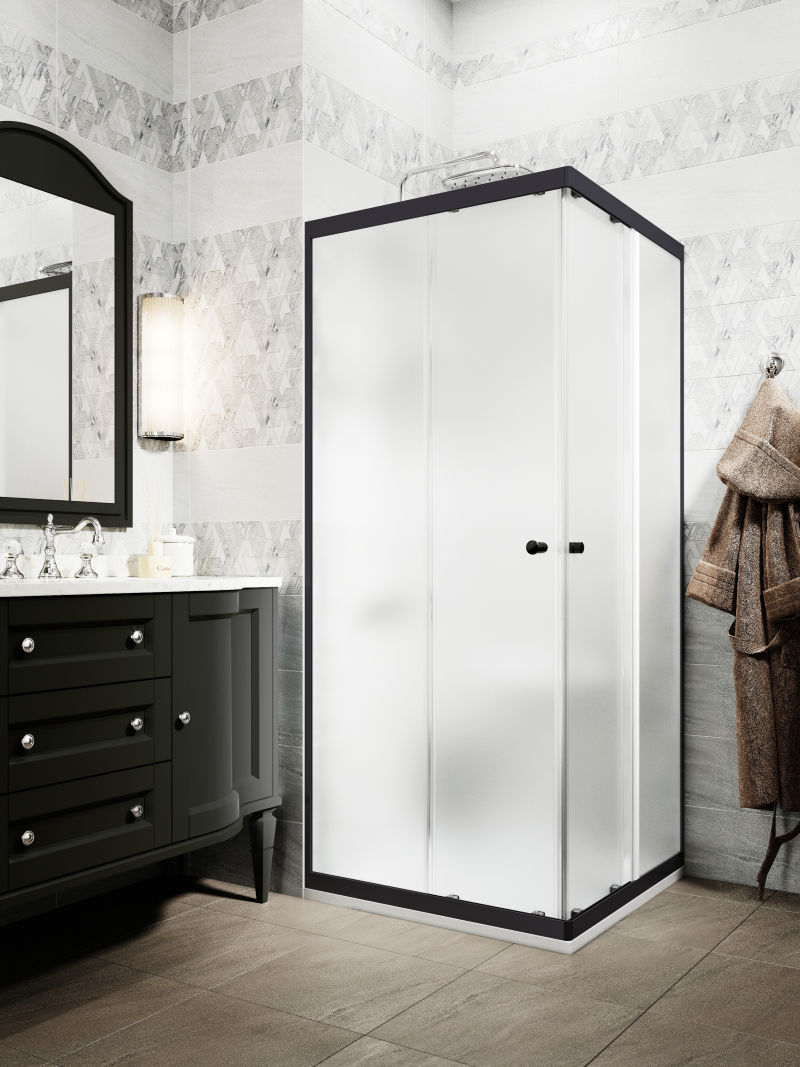 Изображение товара Душевой уголок РусАк Классик СТМ 90-Ч квадратный 89x89см