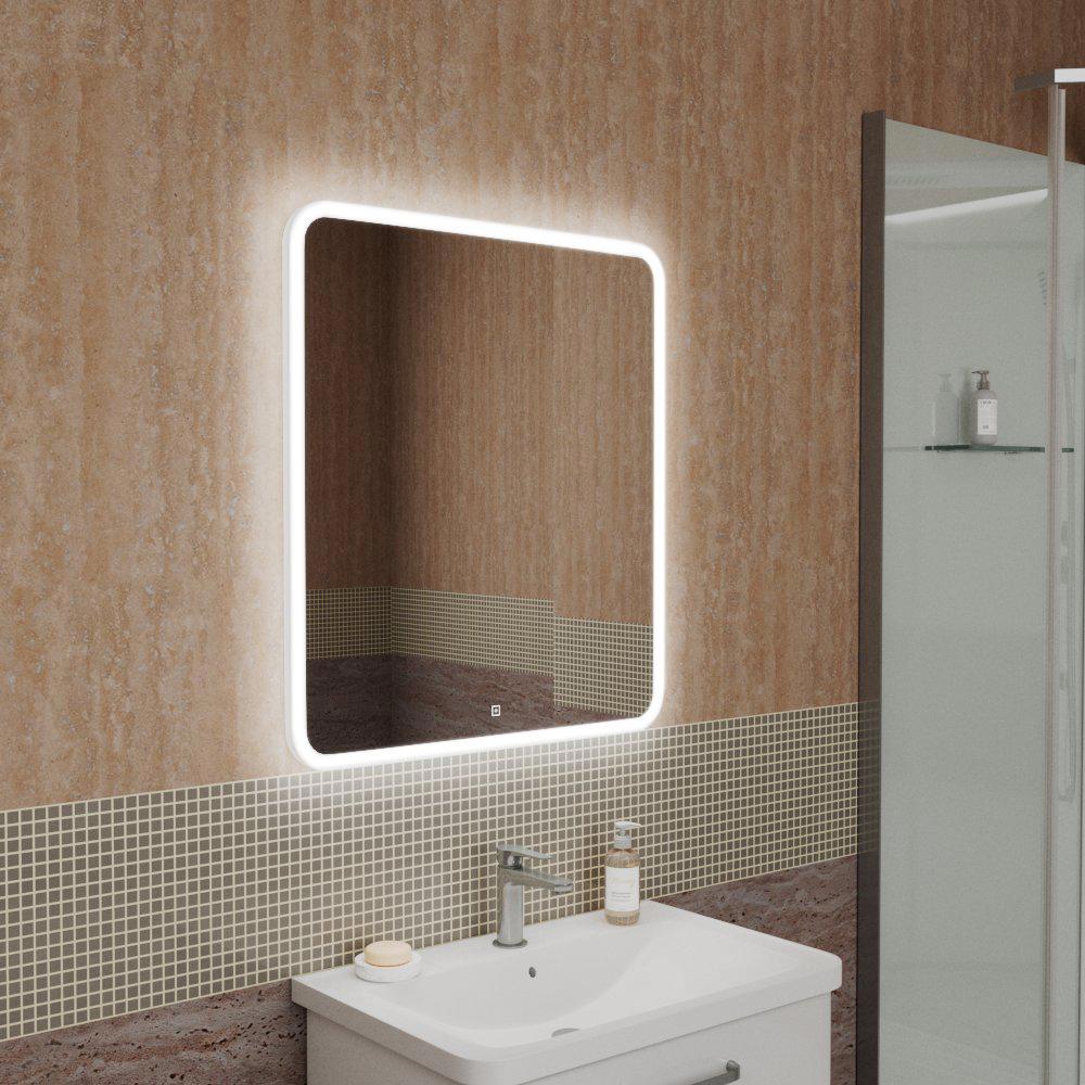 Изображение товара Зеркало в ванную комнату BAUEDGE Stil 70x80см с подсветкой и сенсорным управлением