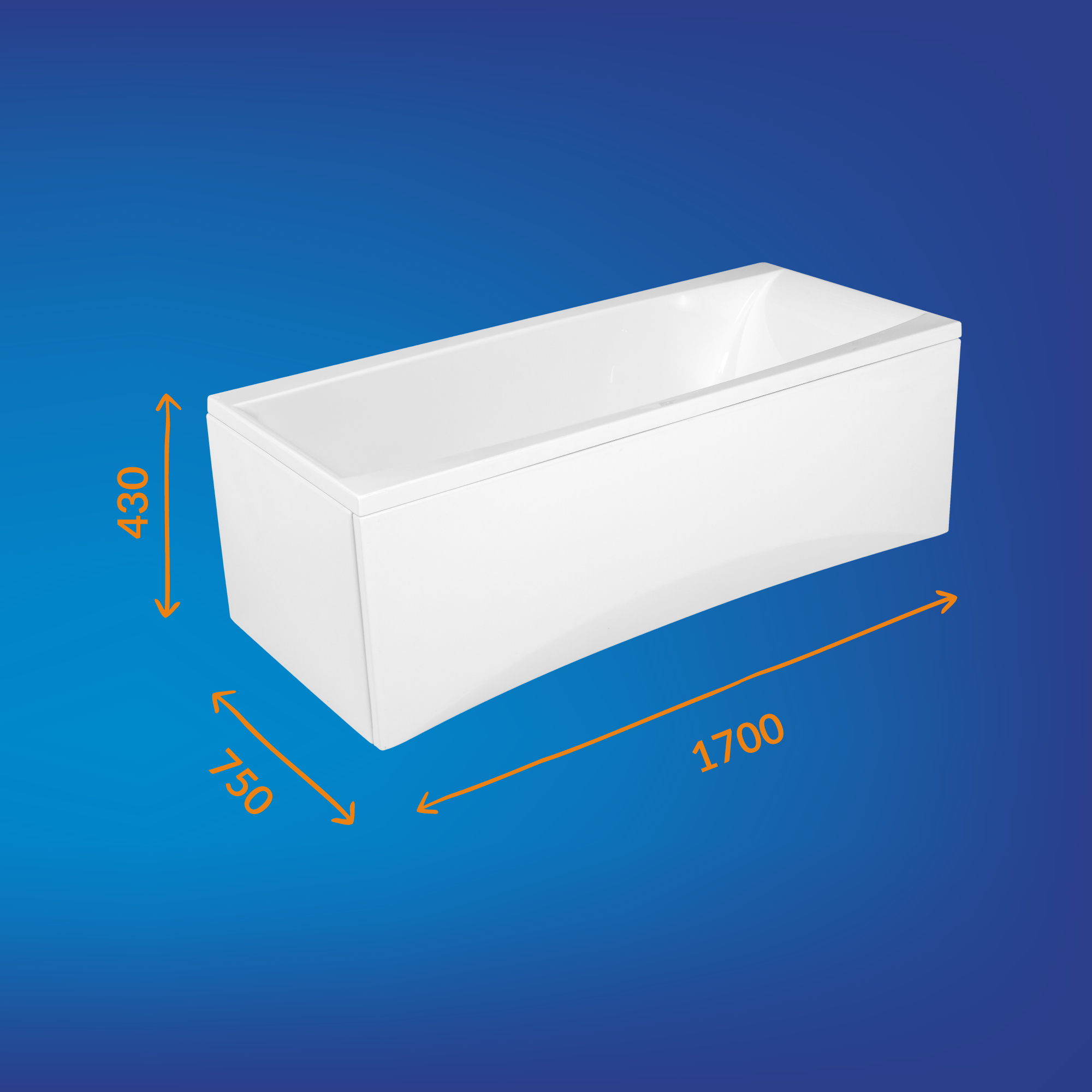 Прямоугольная ванна Cersanit 63353 акрил 43x75см ️ купить по цене 24990 ...