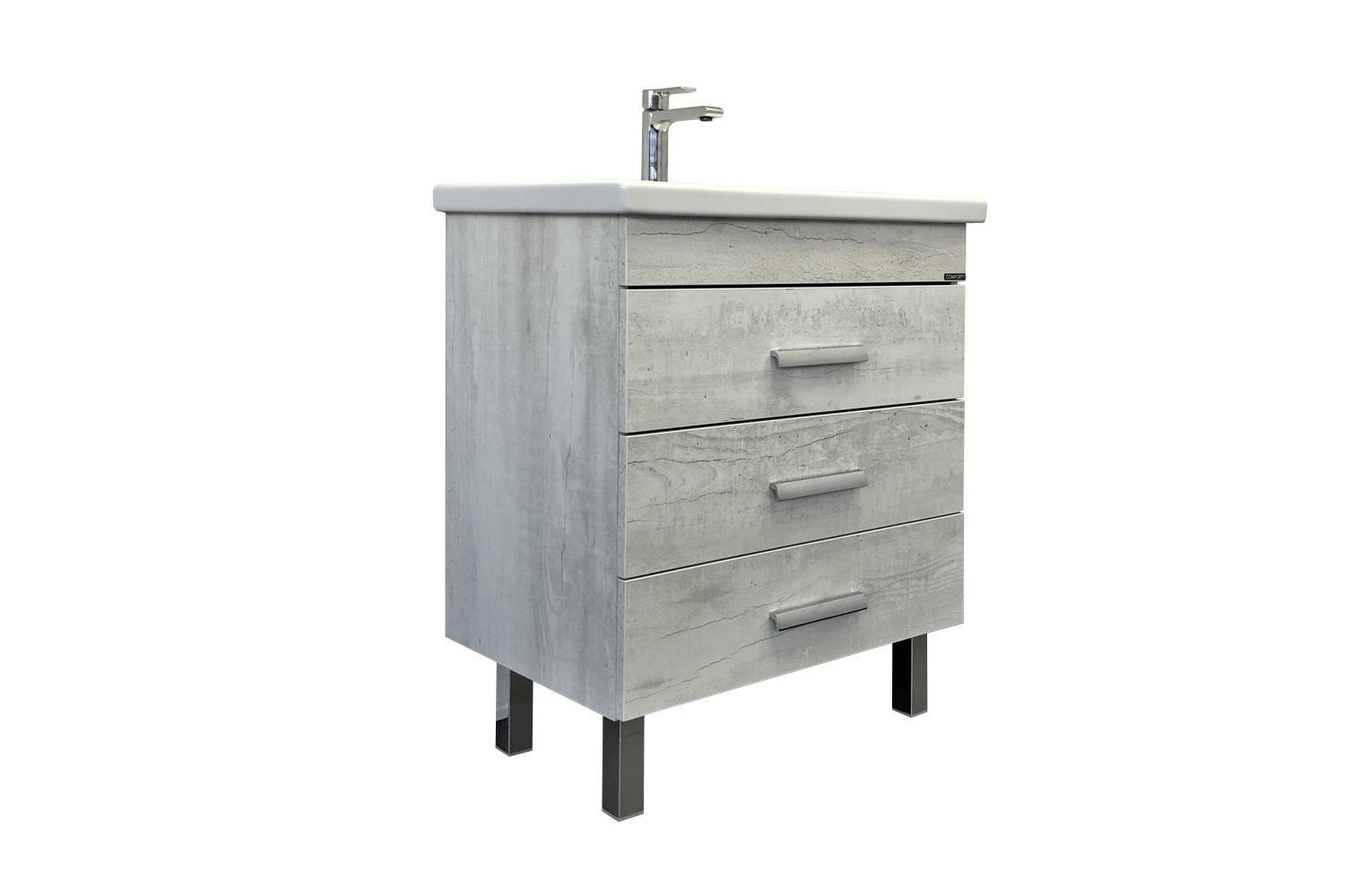 Изображение товара Тумба Comforty Никосия-70Н дуб белый, с раковиной