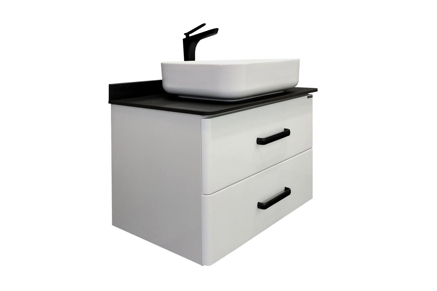 Изображение товара Тумба Comforty Амстердам-75 белый глянец с раковиной для ванной комнаты