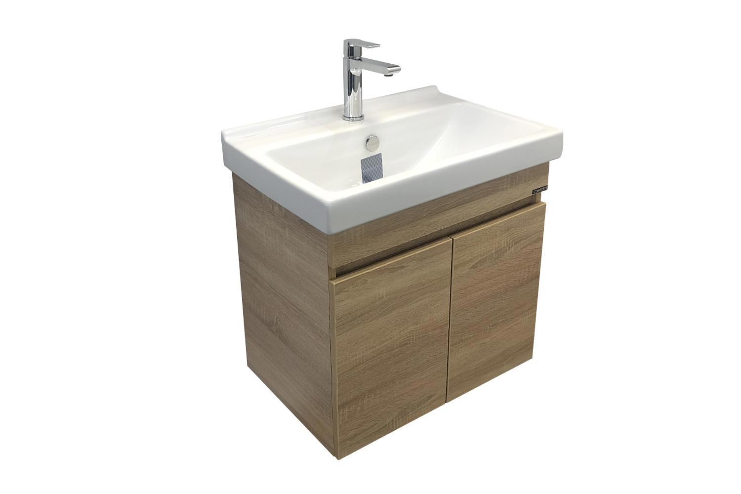 Изображение товара Тумба Comforty Тромсе-60 дуб сонома с раковиной для ванной комнаты