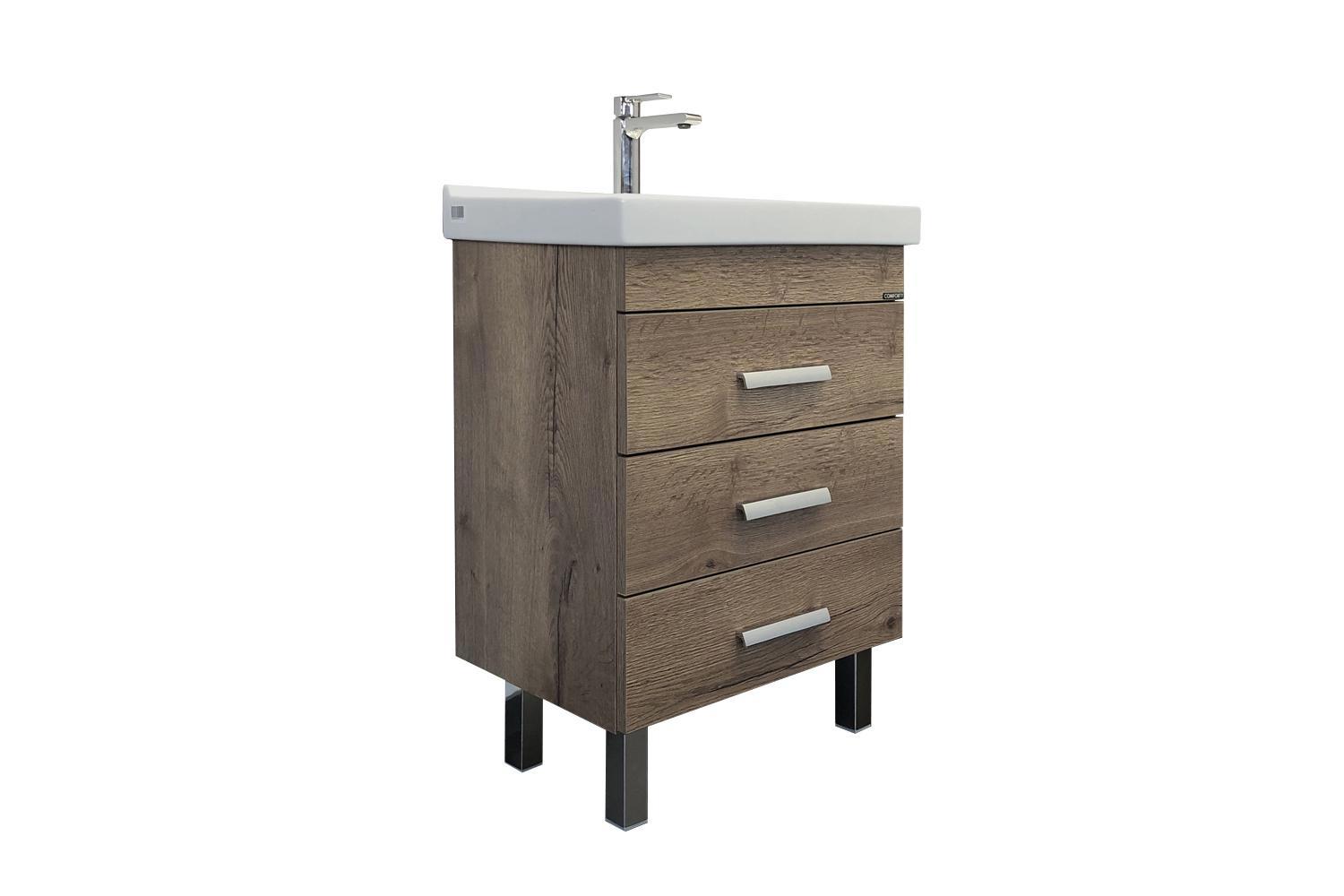 Изображение товара Тумба Comforty Никосия 60Н дуб темный, с раковиной