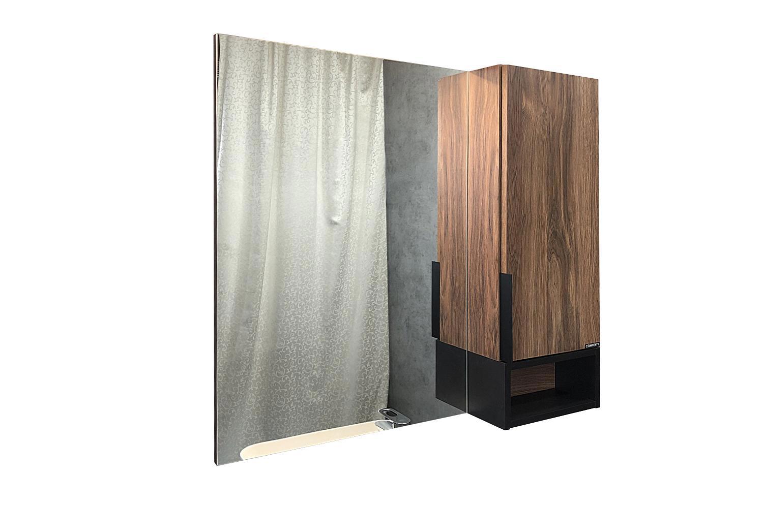 Изображение товара Зеркало-шкаф Comforty Штутгарт 90 Дуб темно-коричневый с плавным закрыванием