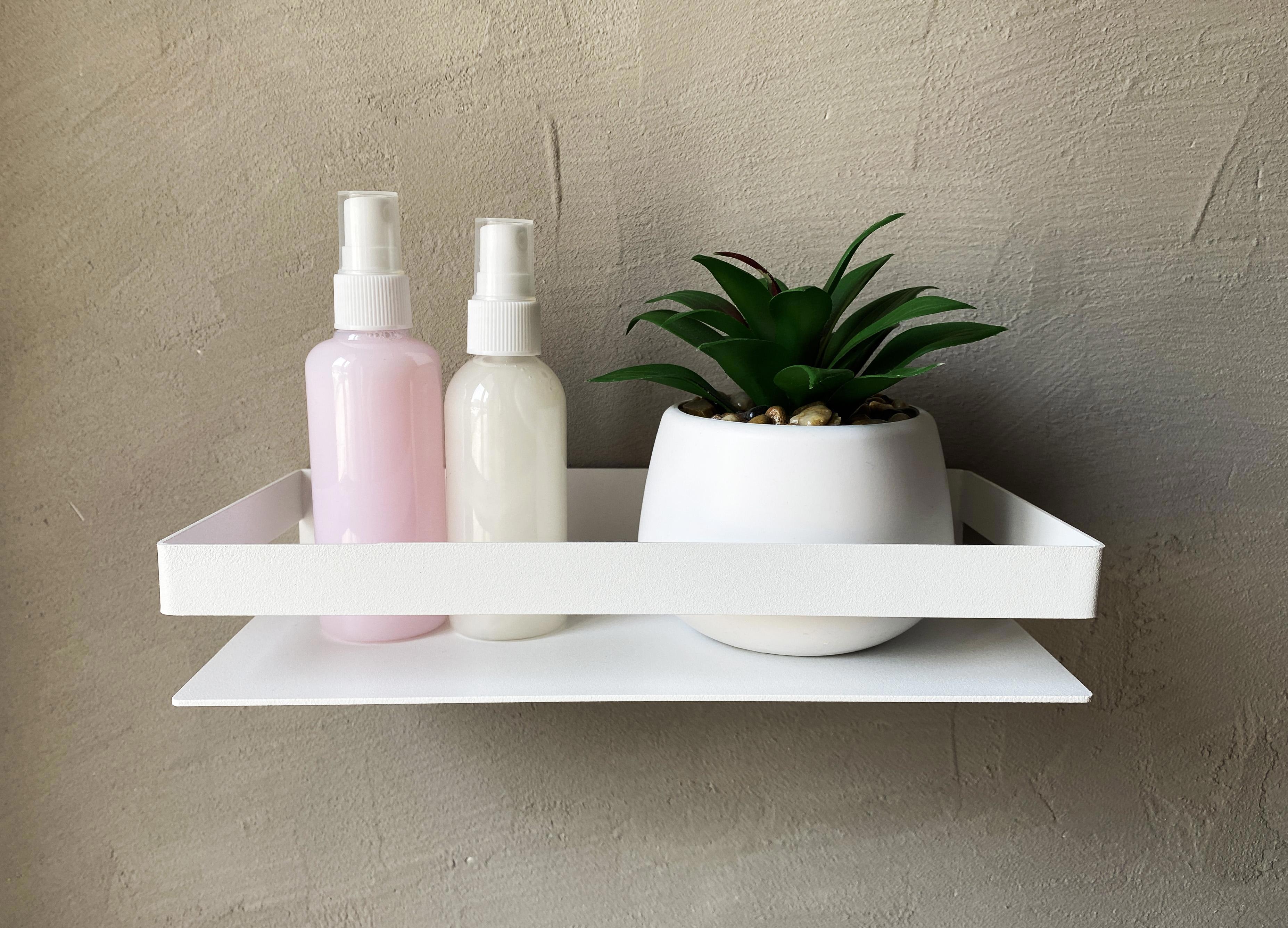 Изображение товара Полка для ванной Blacksteelone 27W 25см металлическая декоративная