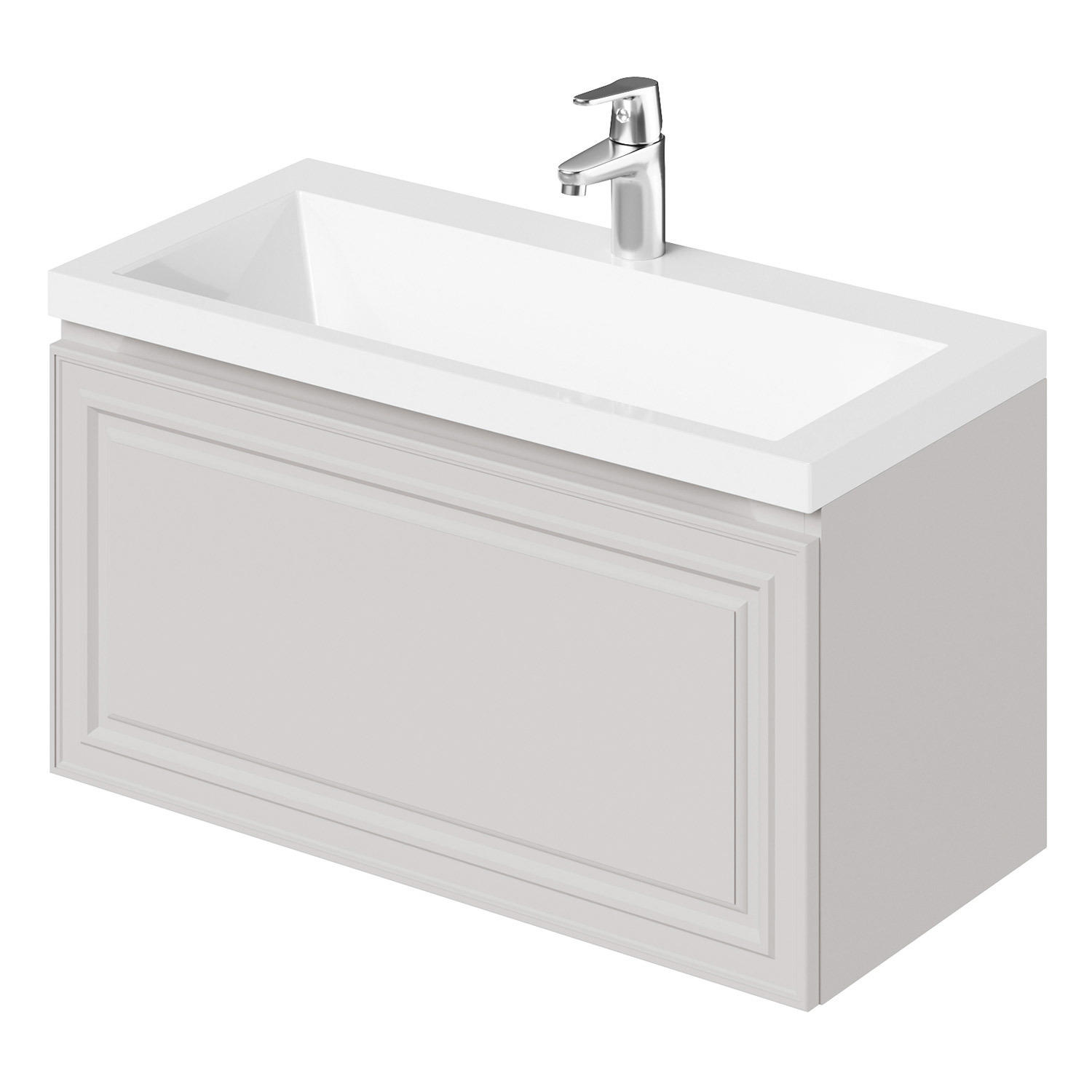 Изображение товара Тумба Итана Verona 80 бежевый матовый с раковиной подвесная мебель для ванной