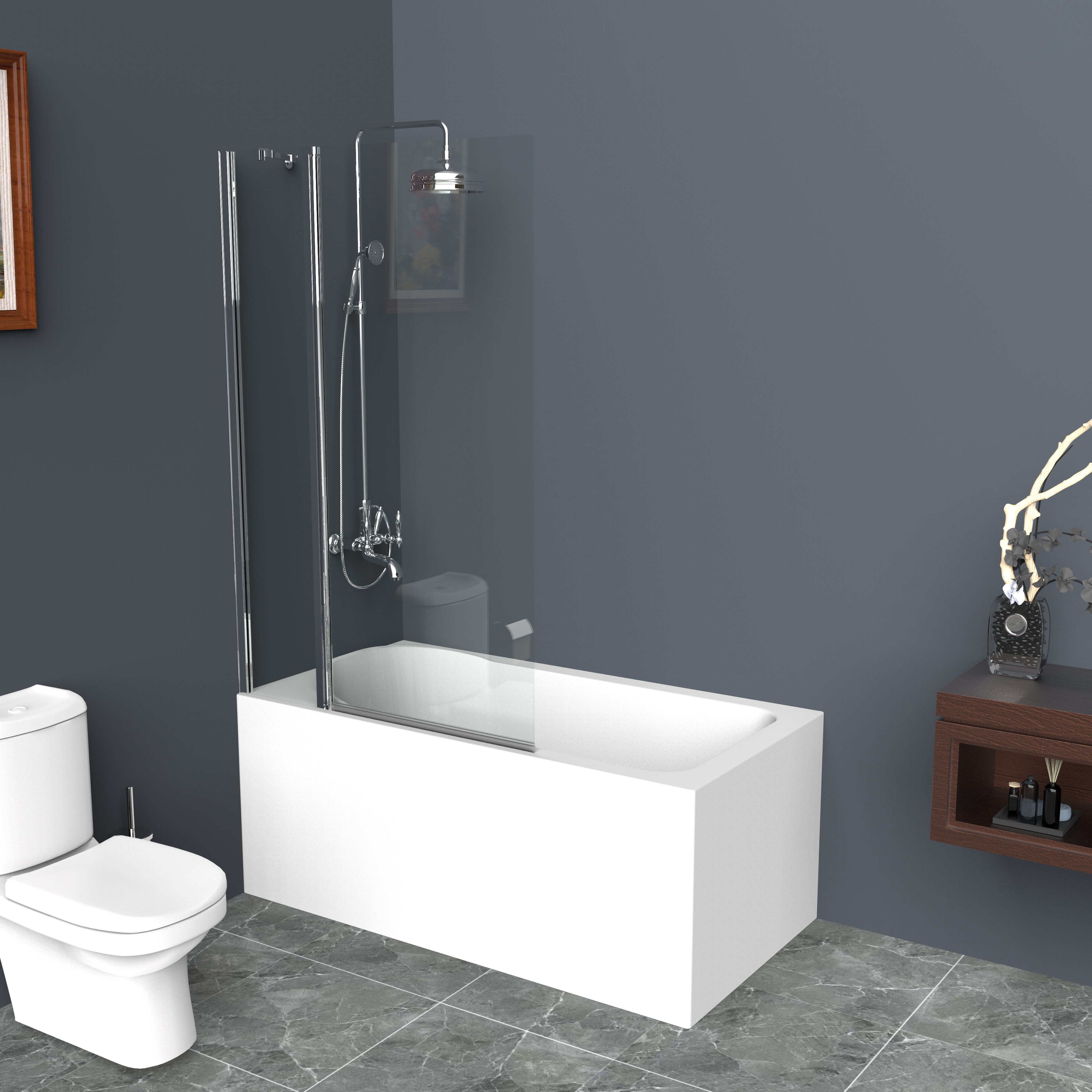 Изображение товара Душевая ширма на ванну BelBagno UNO-V-11-90/150-C-Cr 150x90см Изображение товара Душевая ширма на ванну BelBagno UNO-V-11-90/150-C-Cr 150x90см