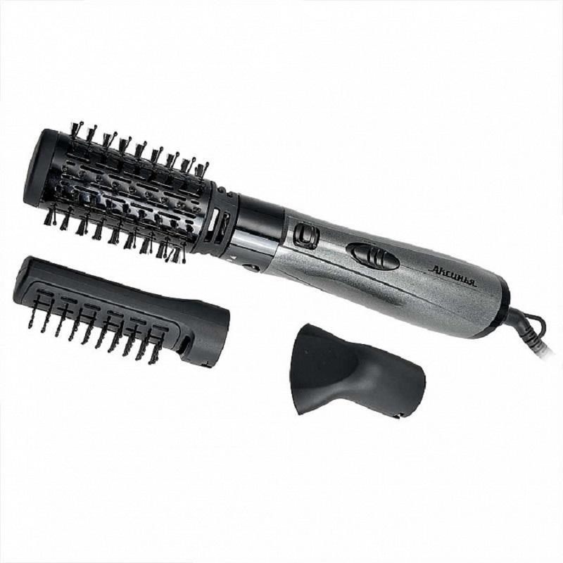 Изображение товара Фен-щётка Аксинья КС-721В с тремя насадками мощность 1000Вт серый черный