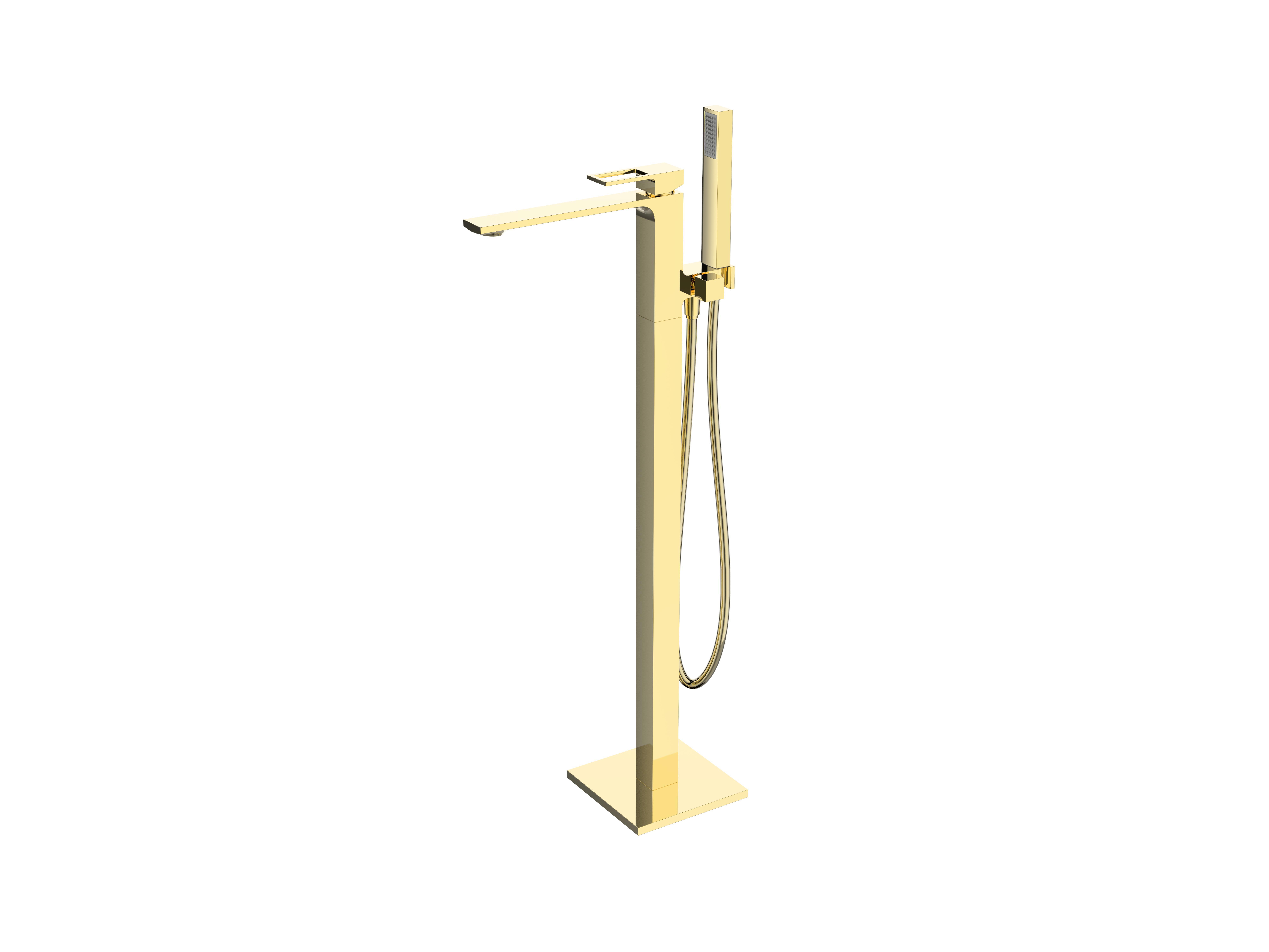 Изображение товара Смеситель для ванны Belbagno Luce LUC-FMT-ORO однорычажный напольный цвет золото