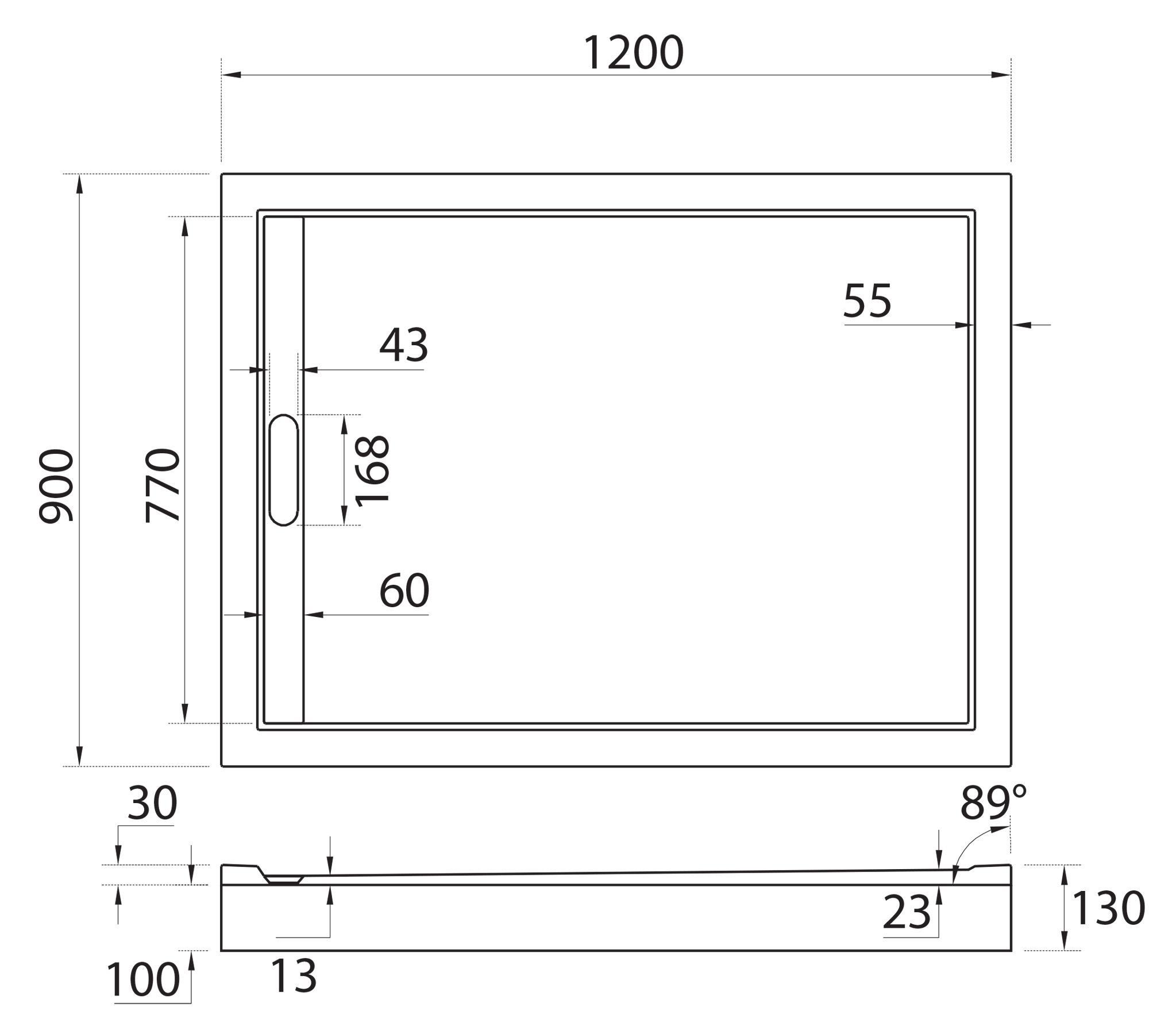 Изображение товара Душевой поддон Cezares TRAY-AS-AH-120/90-30-NERO прямоугольный искусственный камень 120x90см
