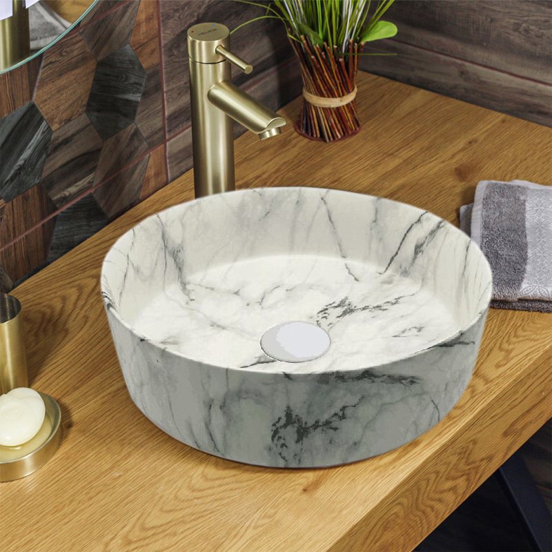 Изображение товара Раковина накладная AZARIO AZ-3134-ST Мрамор, 35,5 см