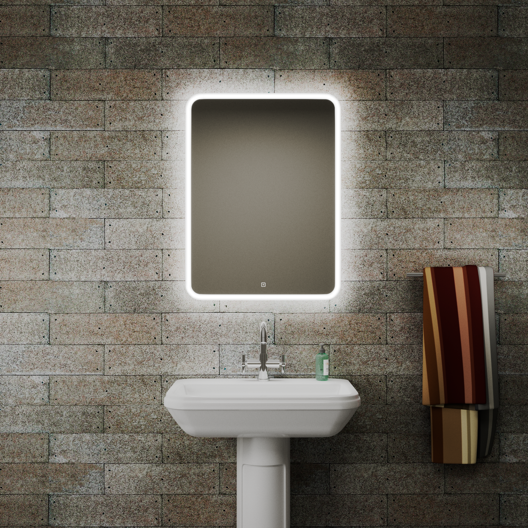 Изображение товара Зеркало в ванную с подсветкой Bauedge BS6080.A 60x80 см прямая форма