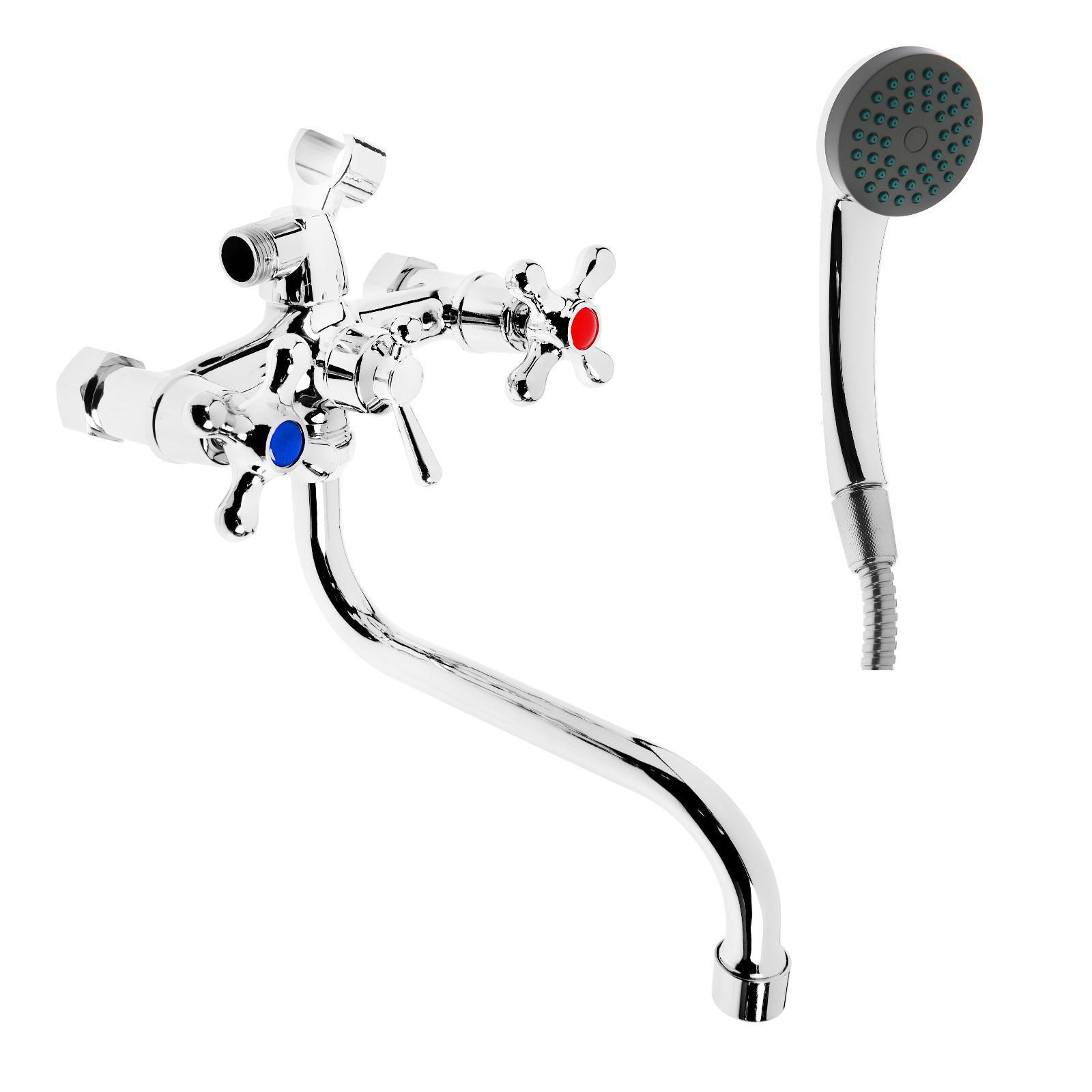 Изображение товара Смеситель для ванны Zein 5799992 двухвентильный с душевой лейкой цвет хром