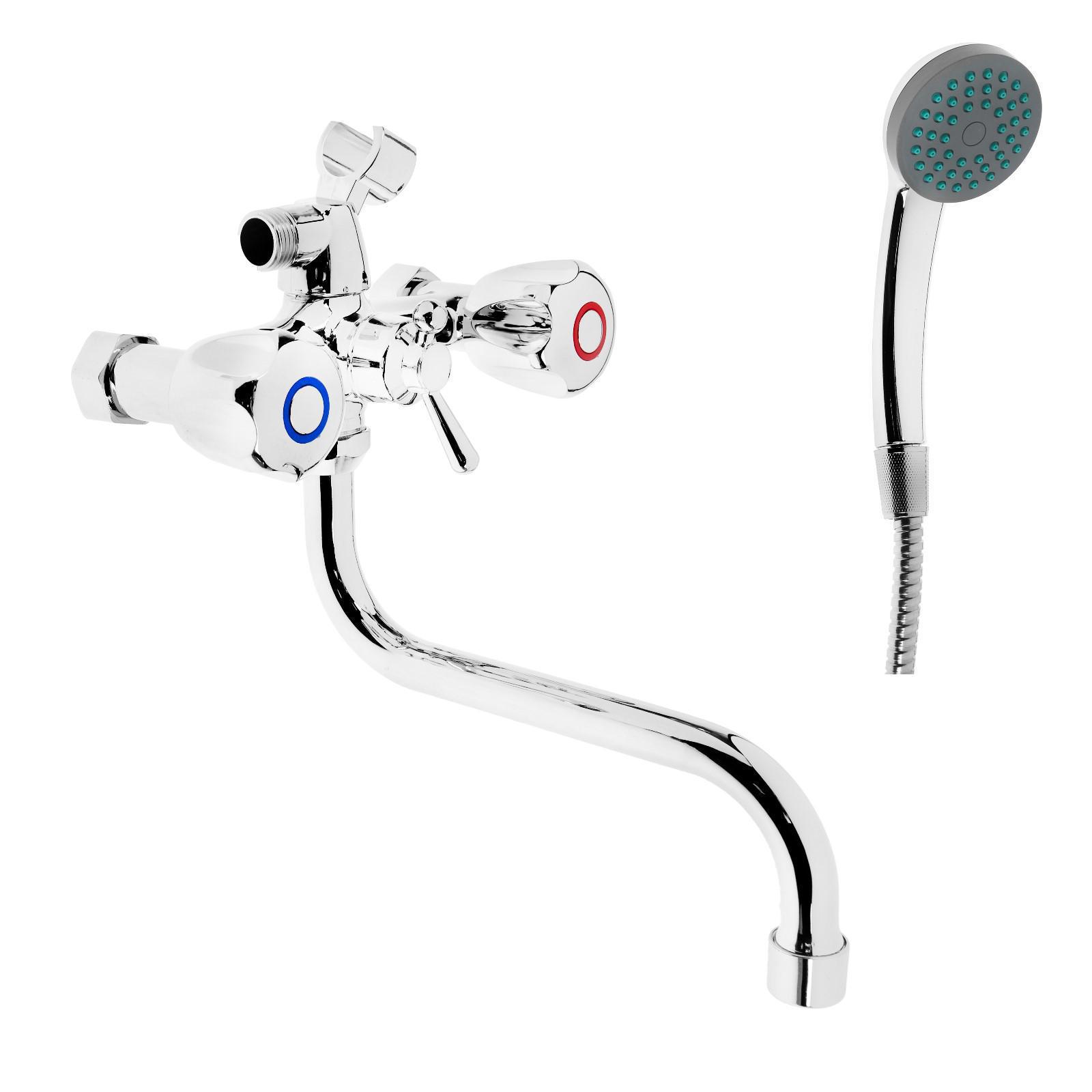 Изображение товара Смеситель для ванны Zein 5799991 однорычажный с душевой лейкой цвет хром