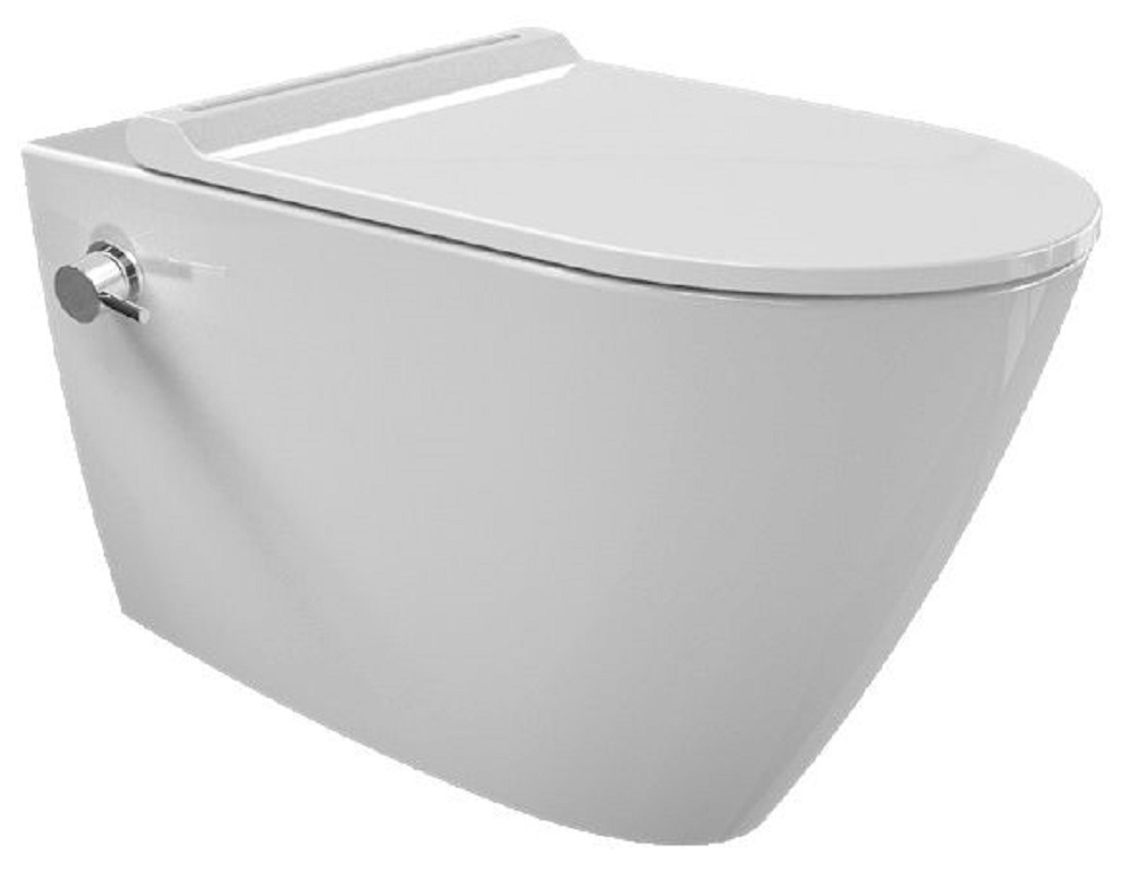 Изображение товара Унитаз подвесной Bewash ALKA054H1VE0W5SZ0 безободковый с сиденьем микролифт