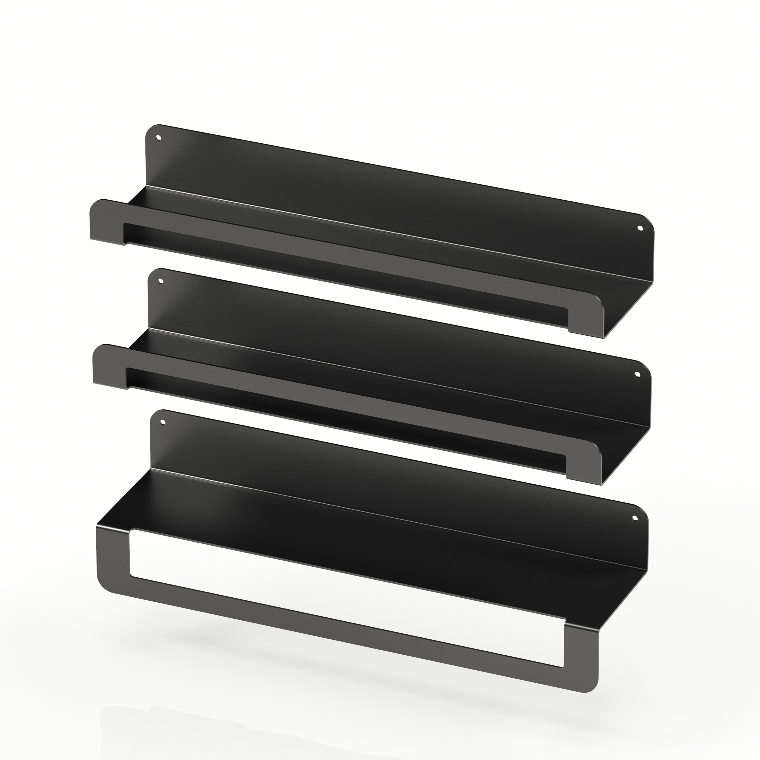 Изображение товара Настенные металлические полки для ванной TEMPACHE Light из нержавеющей стали Черный