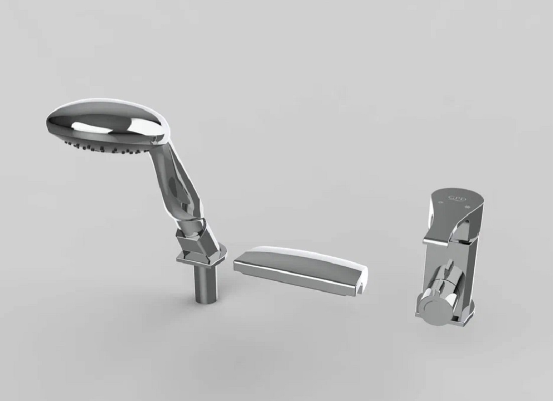 Изображение товара Смеситель на борт для ванн GPD Atros MAK67 однорычажный цвет хром