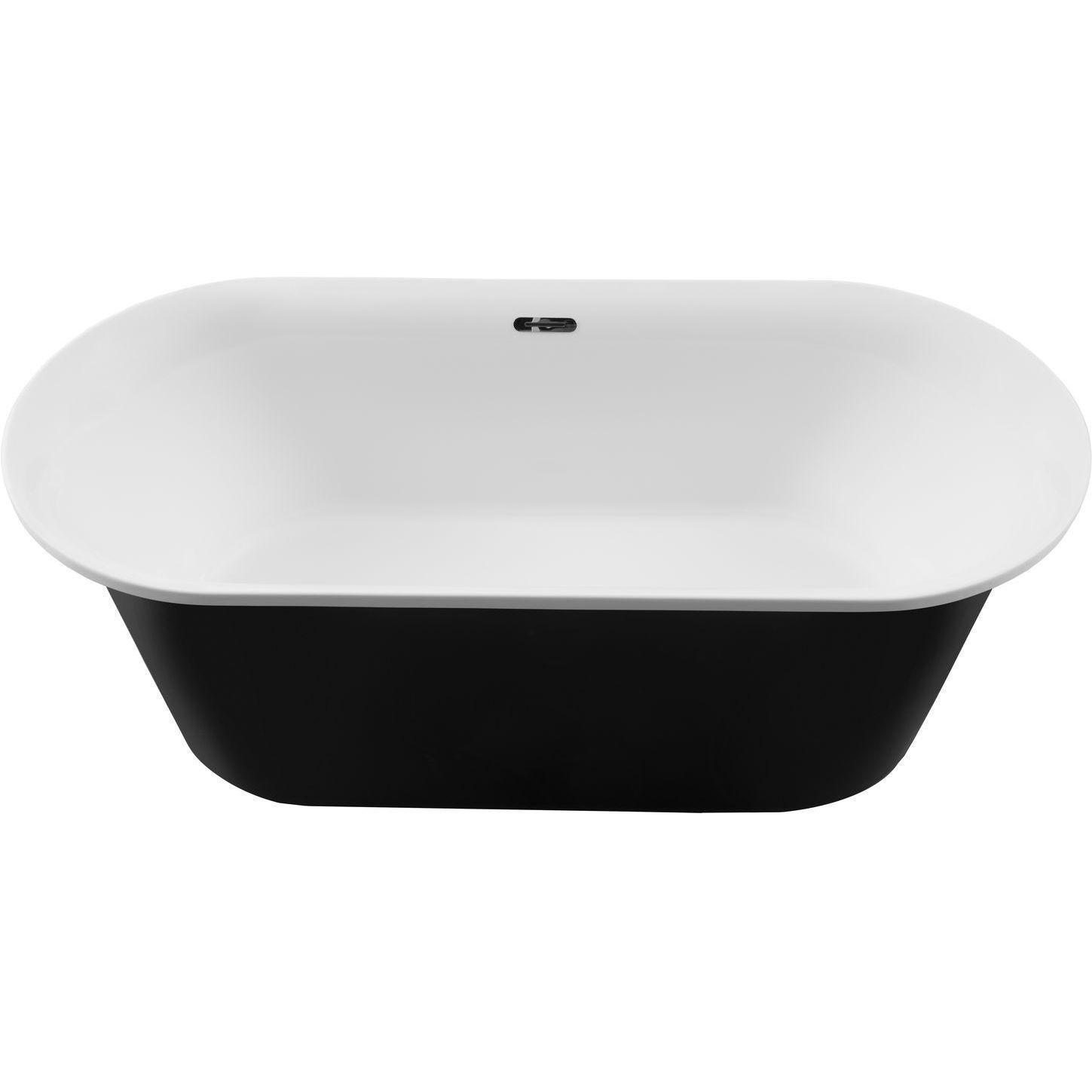Изображение товара Отдельностоящая ванна Aquanet 170x78 см акрил белый мат и черный матовый Black matte