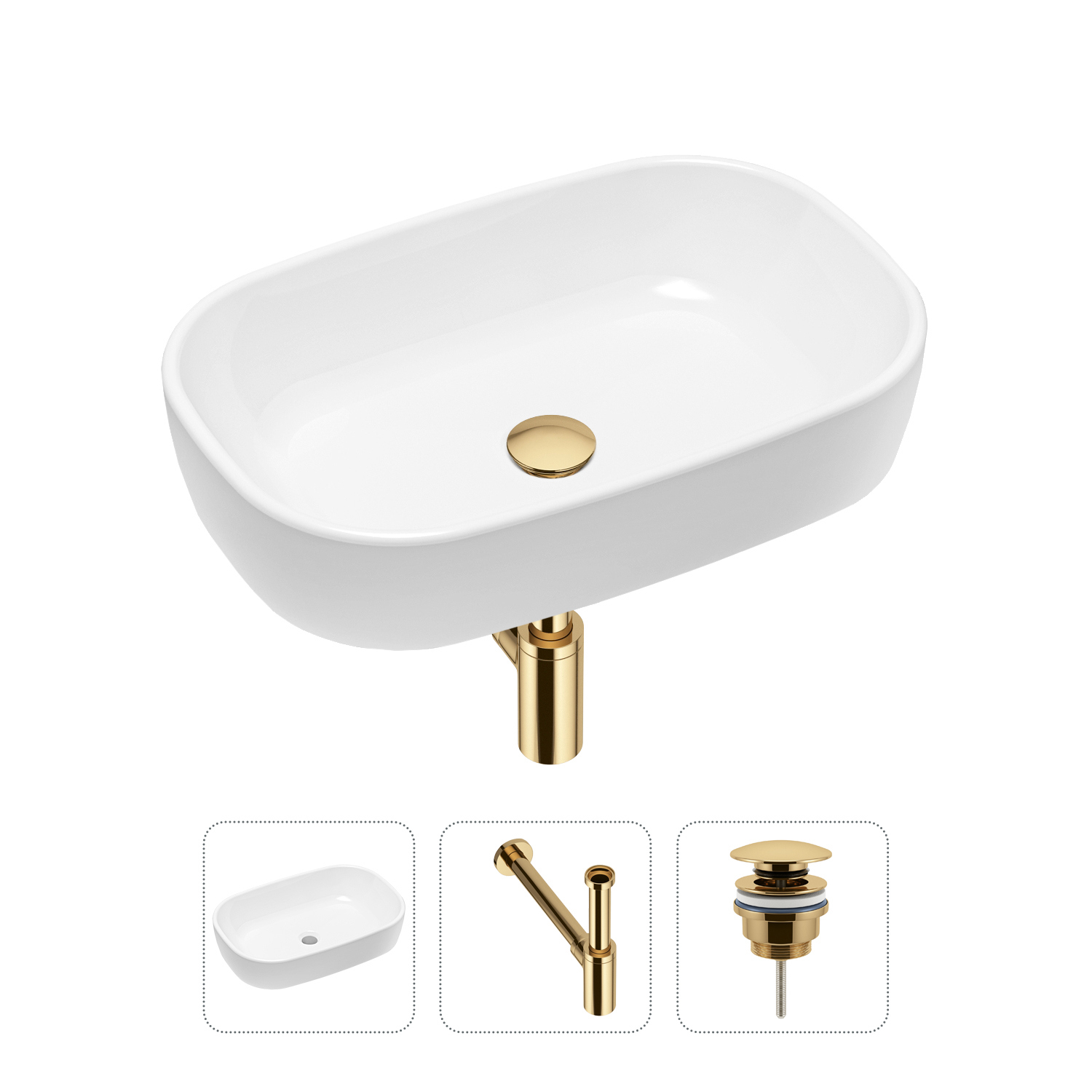 Изображение товара Раковина накладная Lavinia boho Bathroom Sink 21520010 54см цвет золотой
