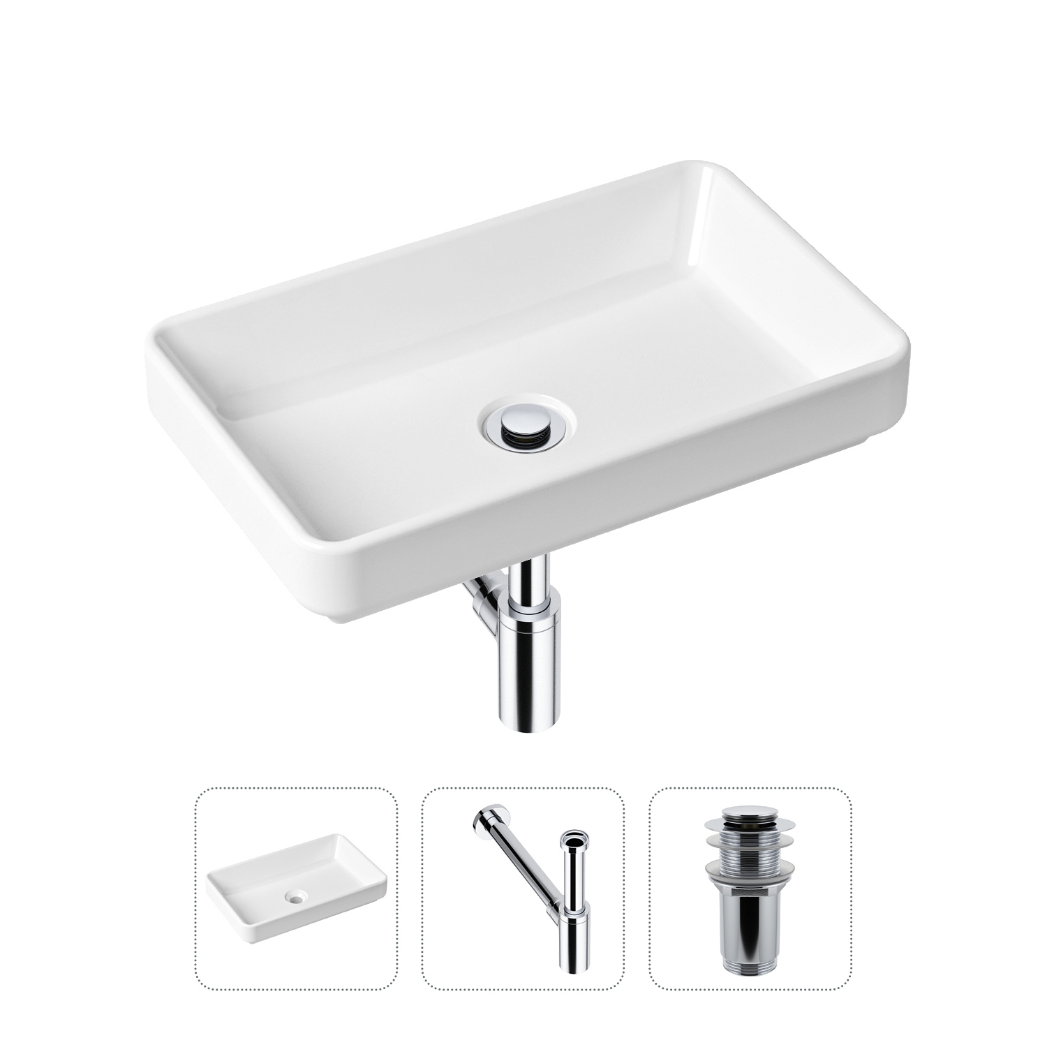 Изображение товара Раковина накладная Lavinia boho Bathroom Sink 55 см хром глянцевая фарфор